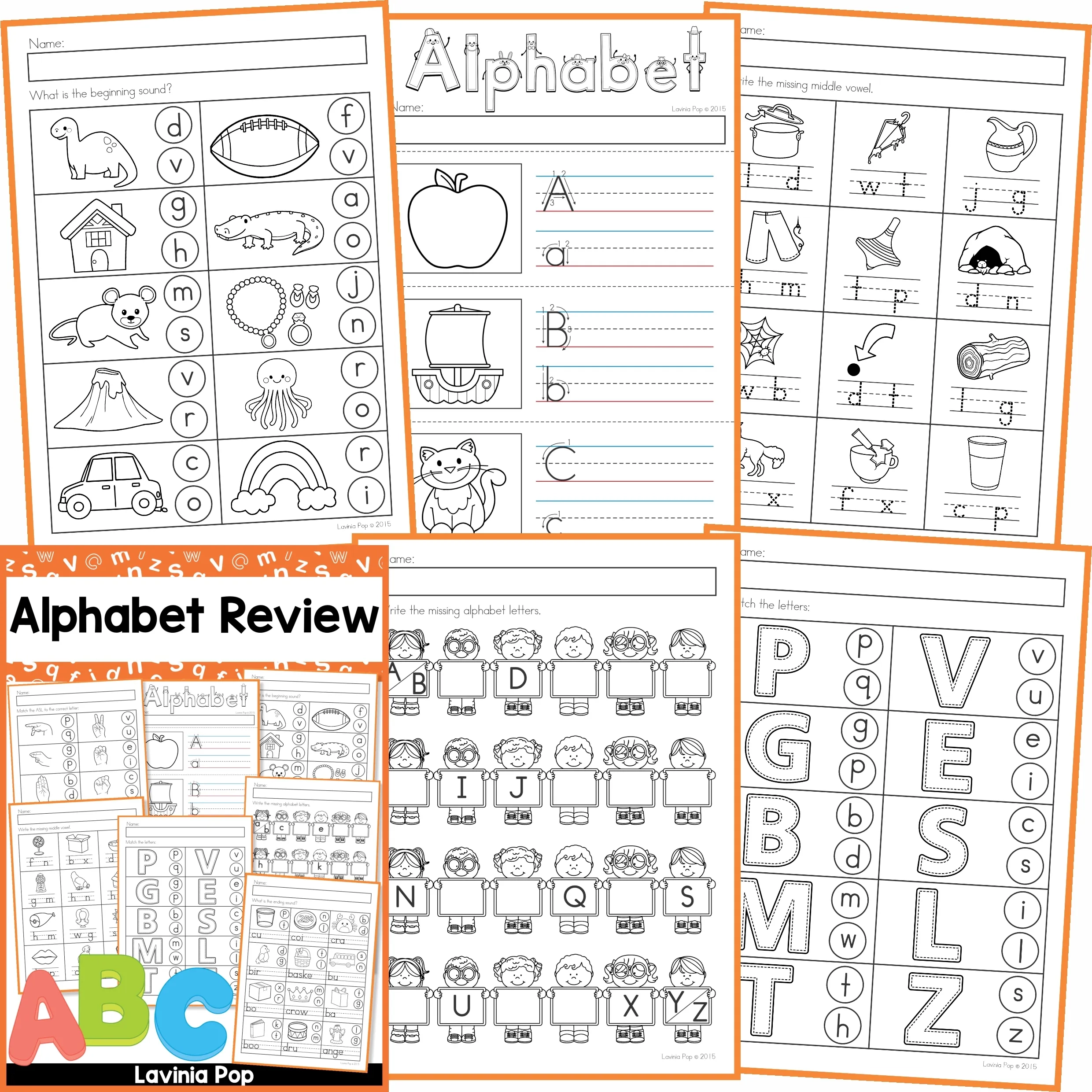 Alphabet Review Worksheets For Preschool And Kindergarten