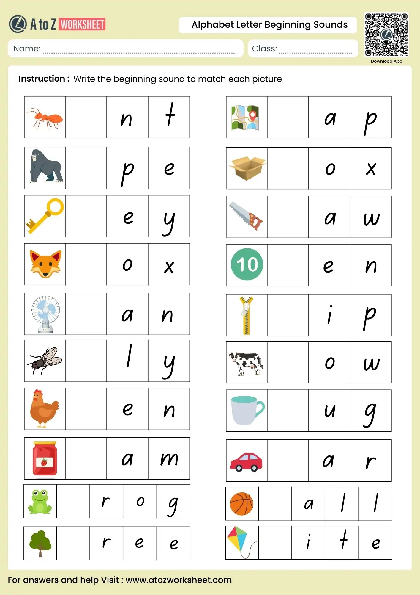 Alphabet Worksheets A To Z Worksheet