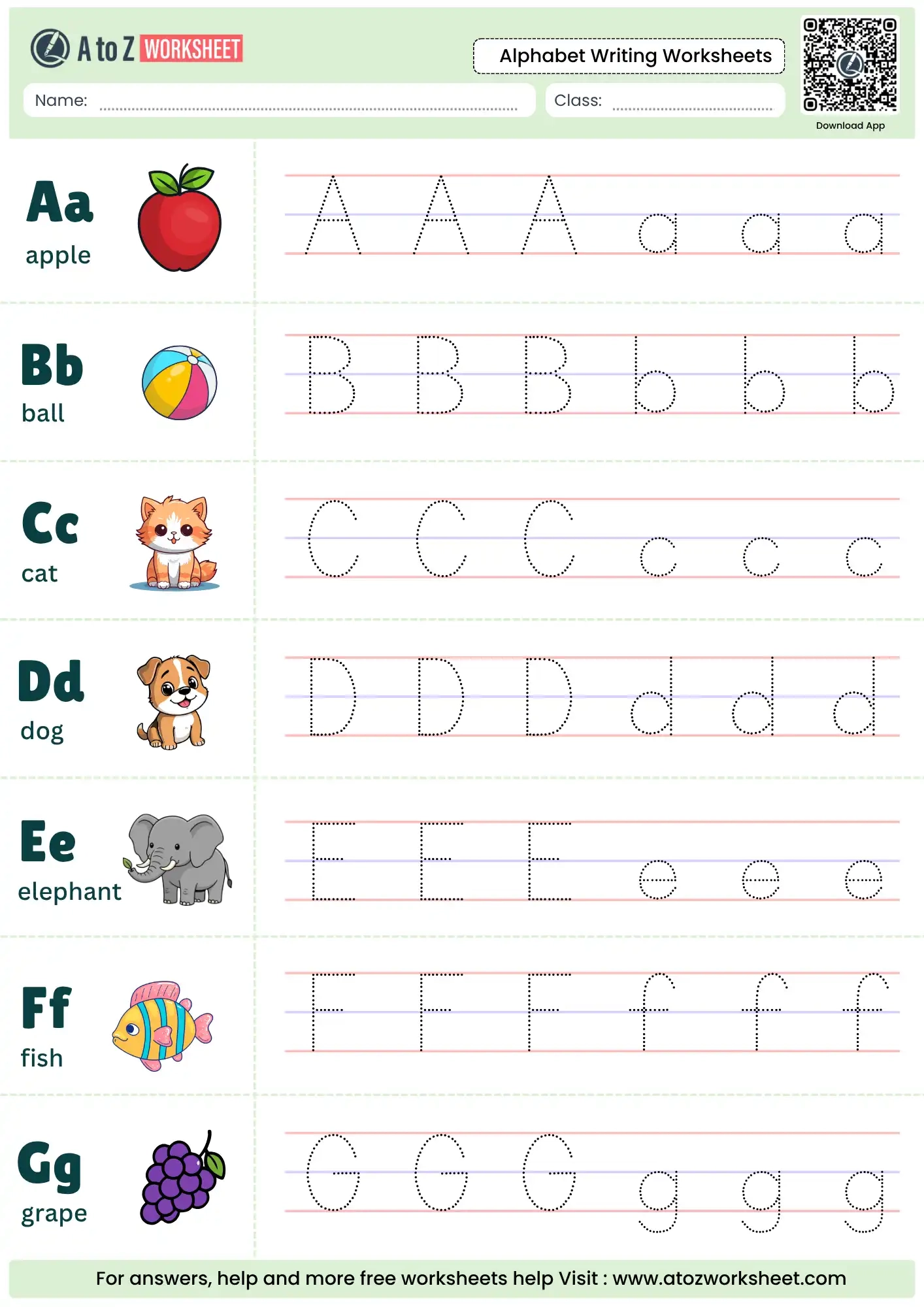 Alphabet Worksheets A To Z Worksheet