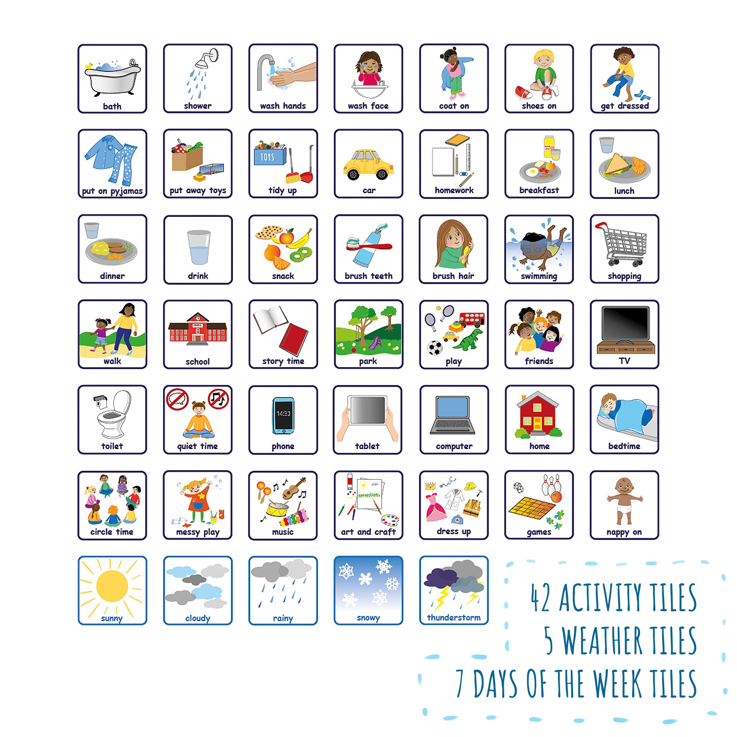 Amazon Today s Activities Daily Routine Visual Timetable Magnetic Tile Chart For Children Office Products