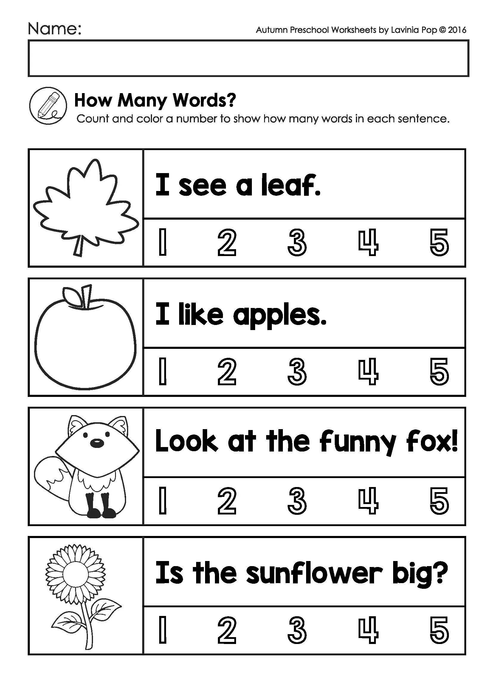 Autumn Fall Preschool Worksheets And Activities No Prep