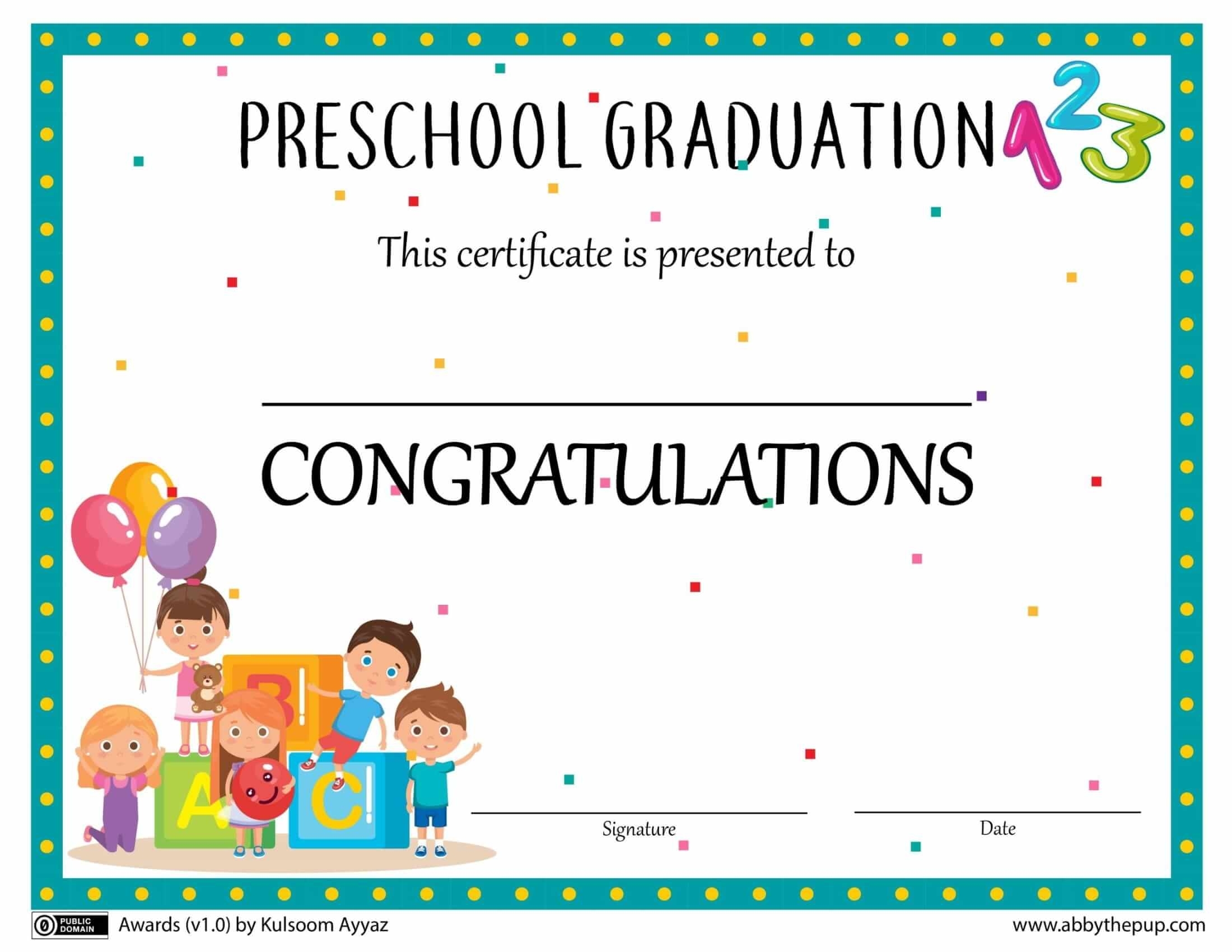 Award Template For Preschool Graduation Free Printable Paper raft Templates