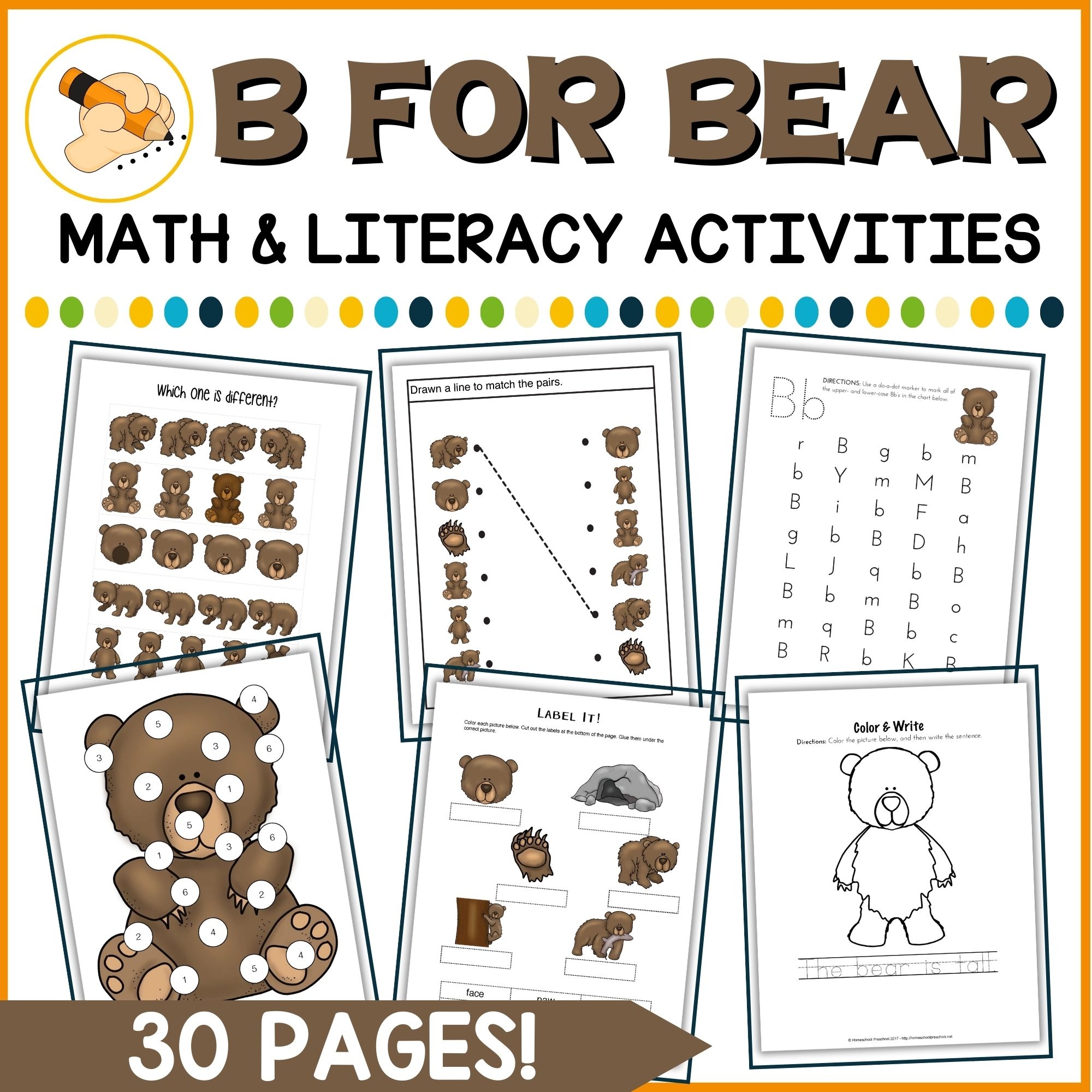 B Is For Bears Preschool Learning Pack Homeschool Preschool Shop B Is For Bears Preschool Learning Pack Homeschool Preschool Shop
