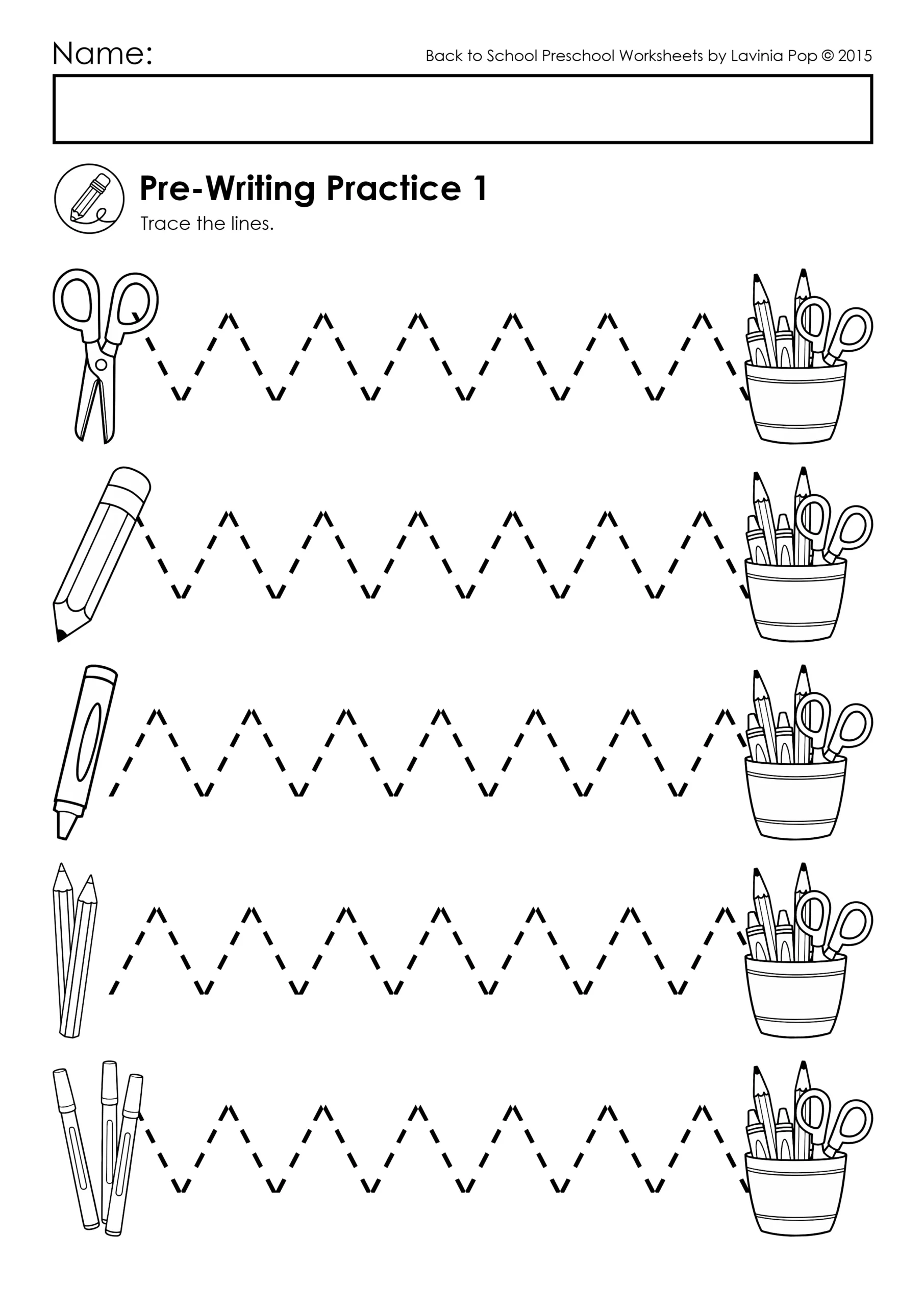 Back To School Pre Writing Skills For Preschool