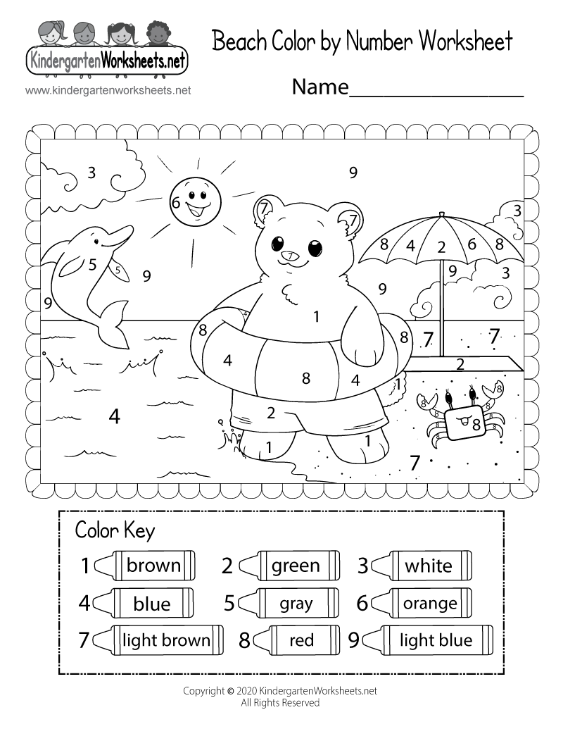 Beach Color By Number Worksheet Free Printable PDF Beach Color By Number Worksheet Free Printable PDF