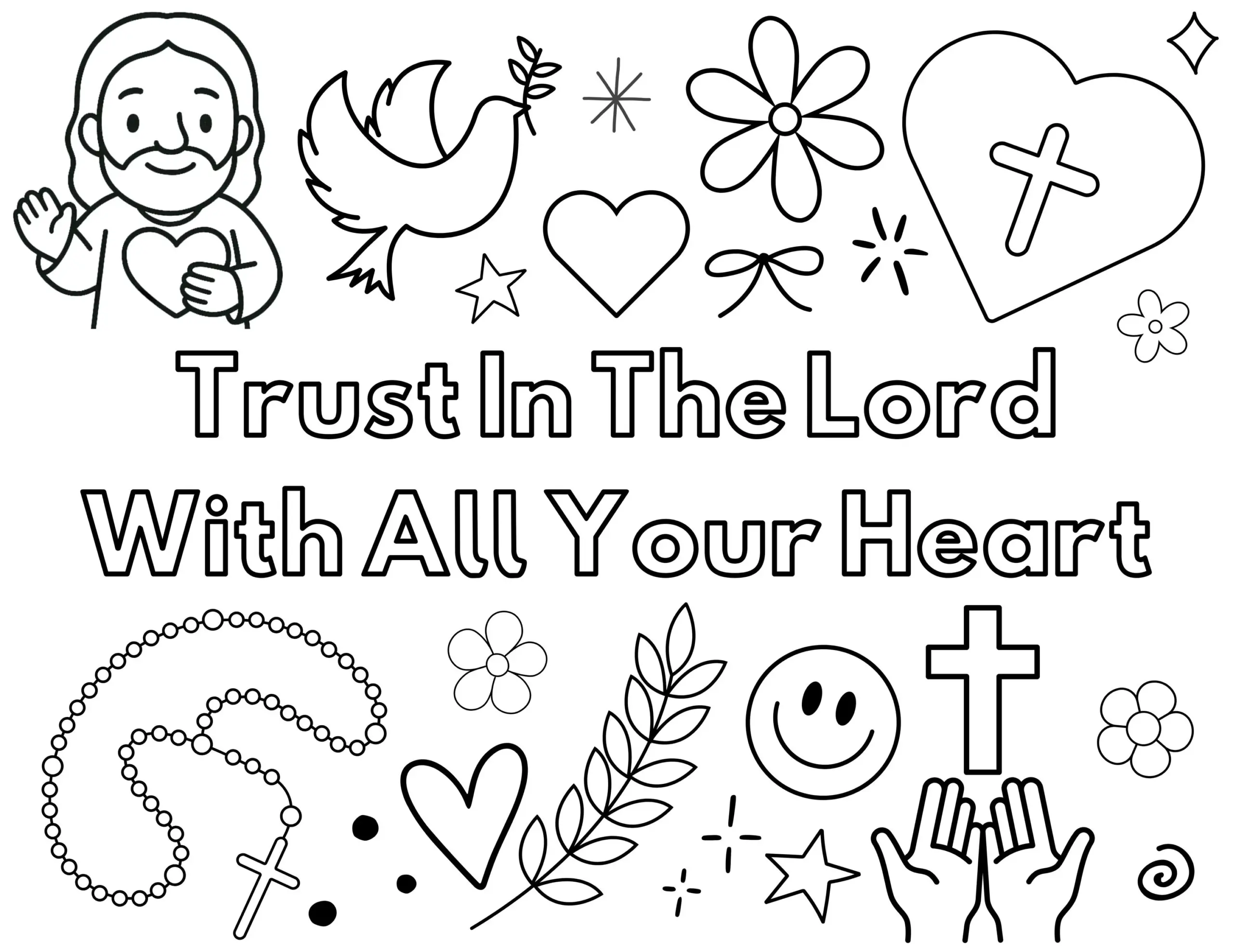 Bible Verse Coloring Pages For Kids Sunday School Activity Christian Scripture Homeschool Fun Faith Based Trust In The Lord Etsy