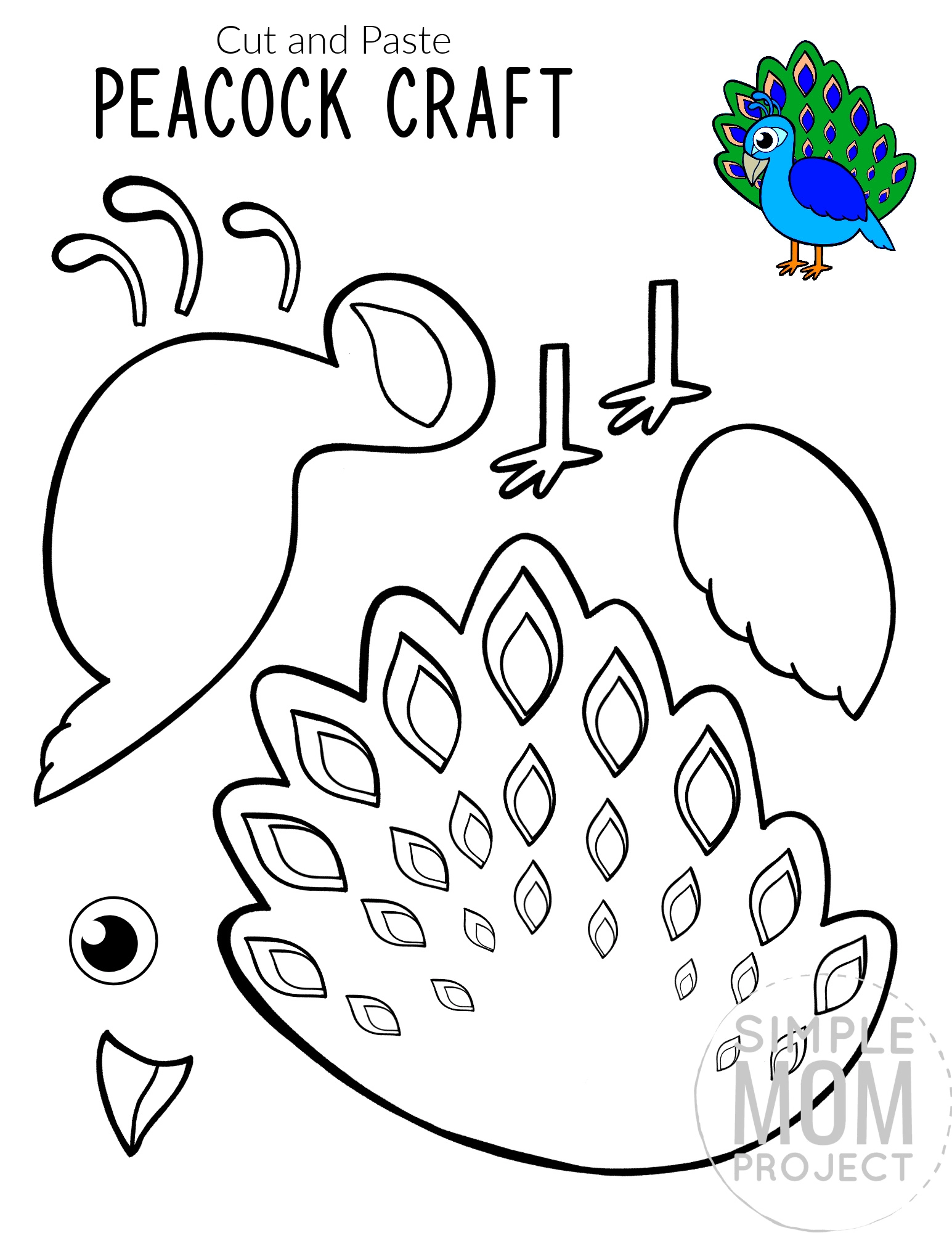 Bird Crafts Mega Bundle 30 Printable Cut Paste Templates Color Black White Simple Mom Project Store