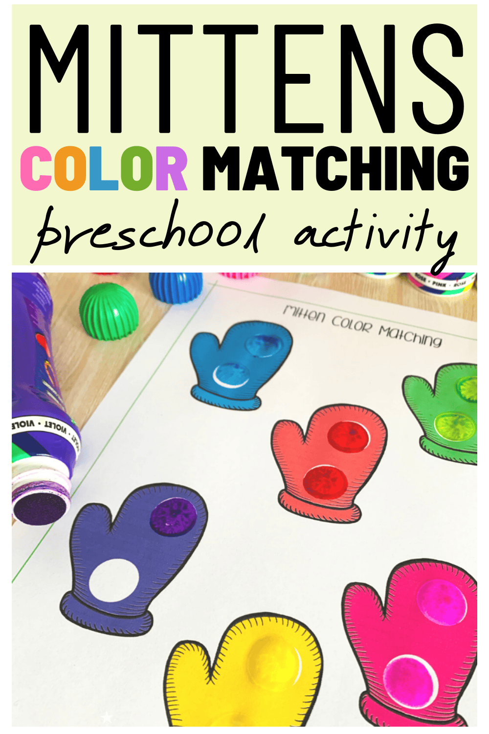 Boost Skills With Mitten Color Matching Printable 