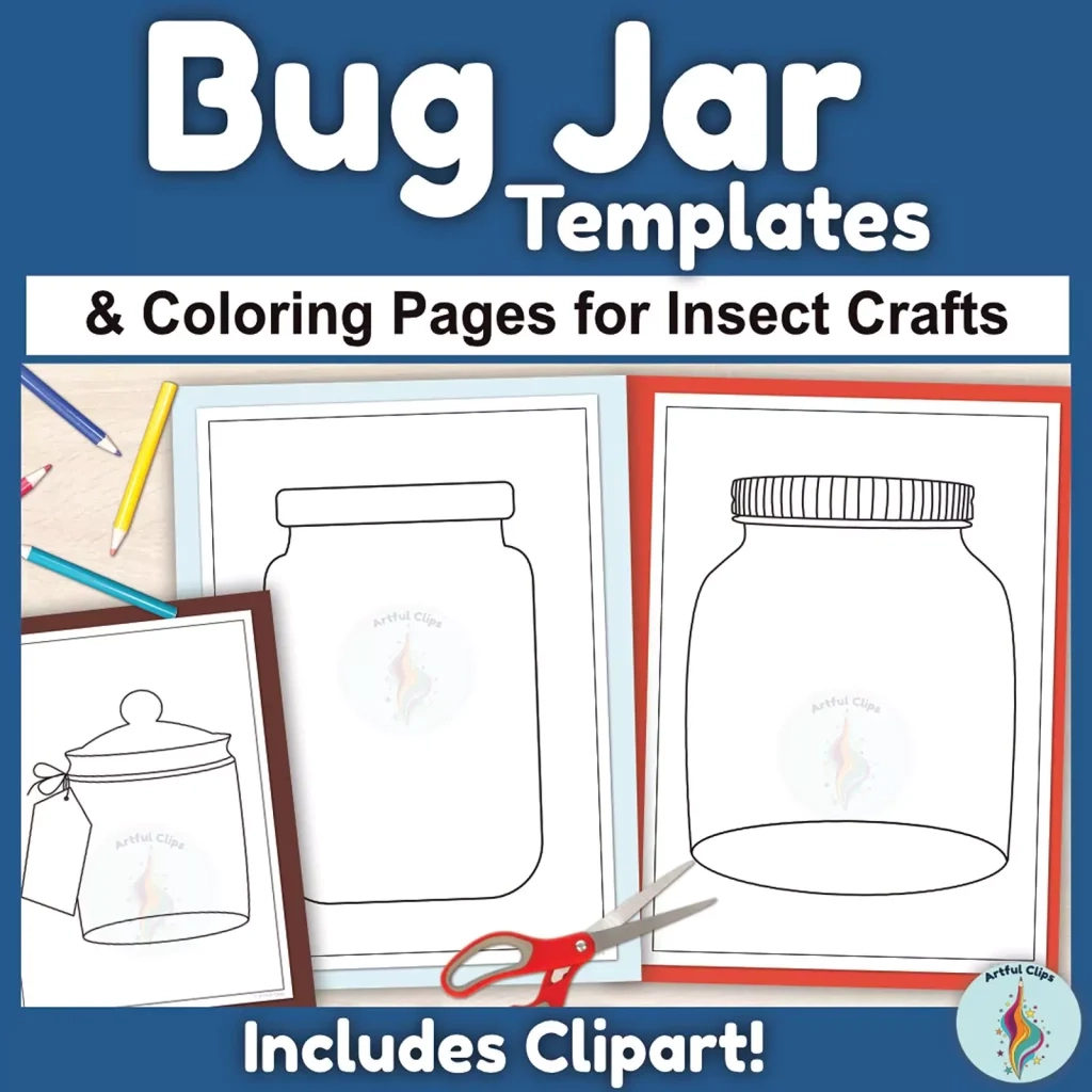 Bug Jar Template Set Printable Blank Outlines Clip Art Bug Jar Template Set Printable Blank Outlines Clip Art