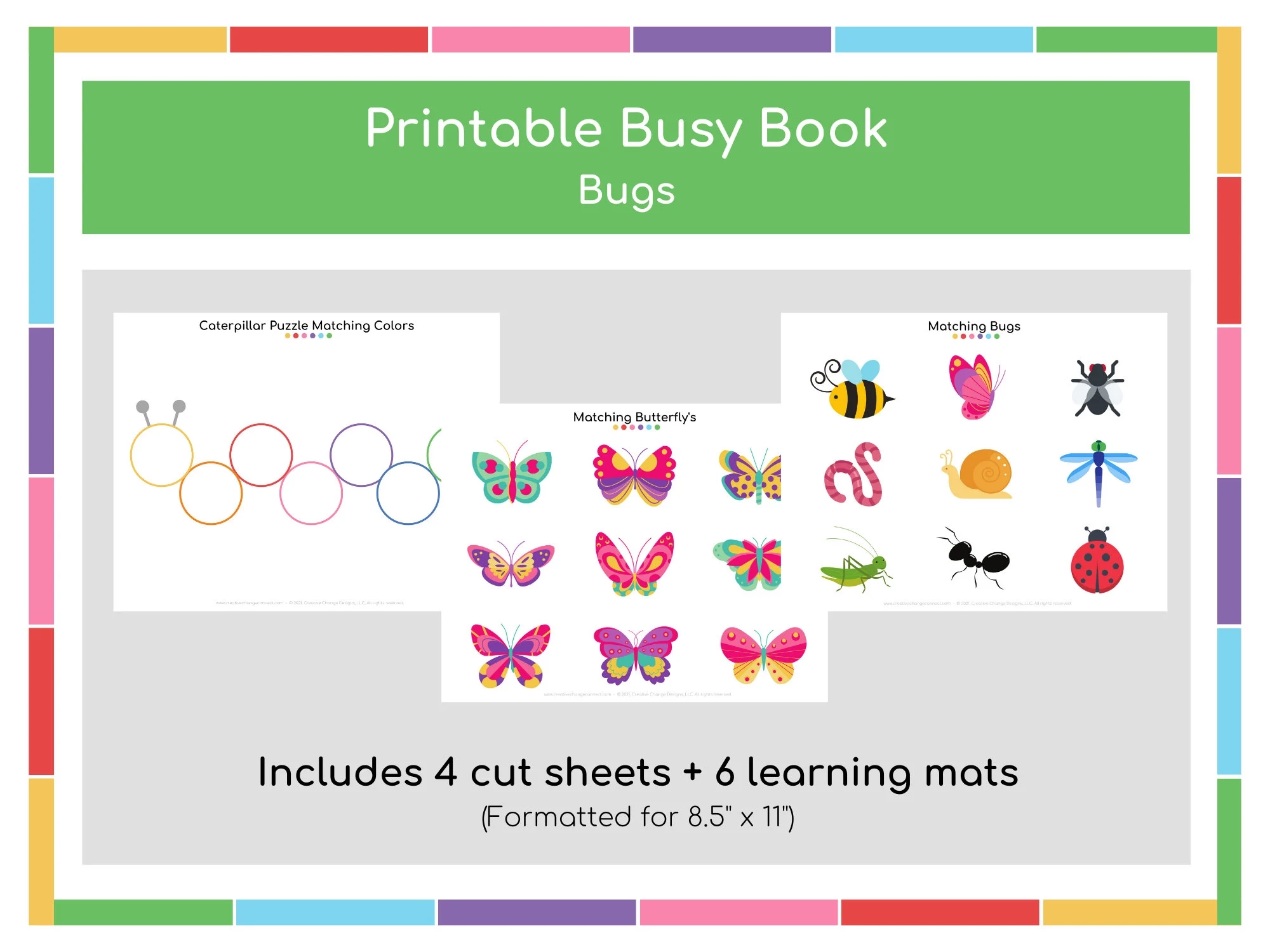 Bug Printable Insect Printables Quiet Book Pages printable Busy Binder Toddler busy Books For Toddlers printable Busy Book Preschool Etsy