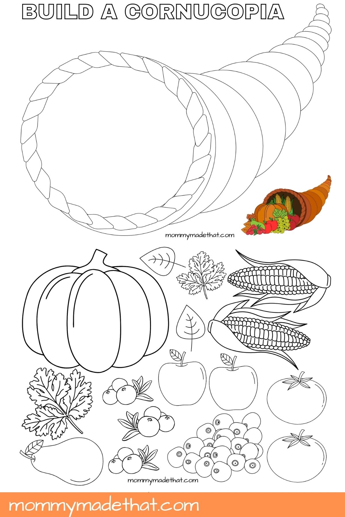 Build A Cornucopia Free Printable Craft