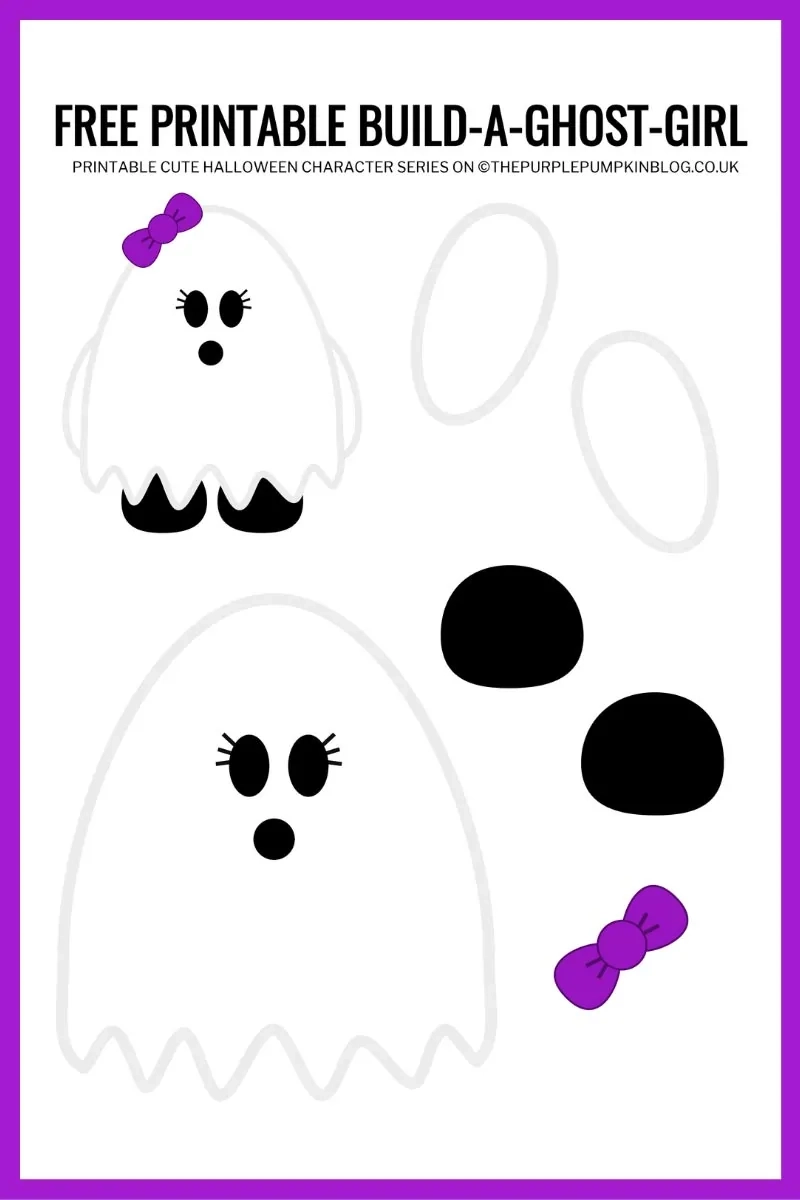 Build A Ghost Girl Free Printable Halloween Paper Craft