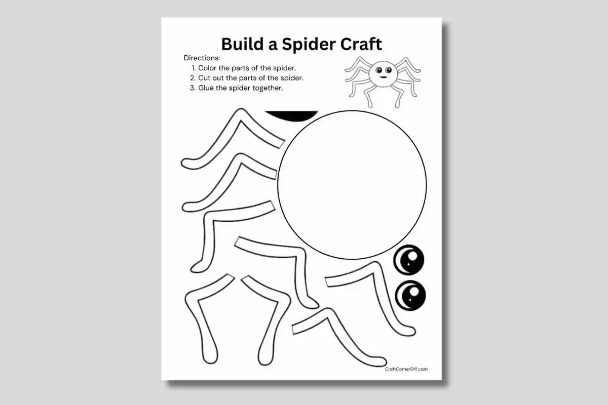 Build A Spider Craft Free Printable Craft Corner DIY