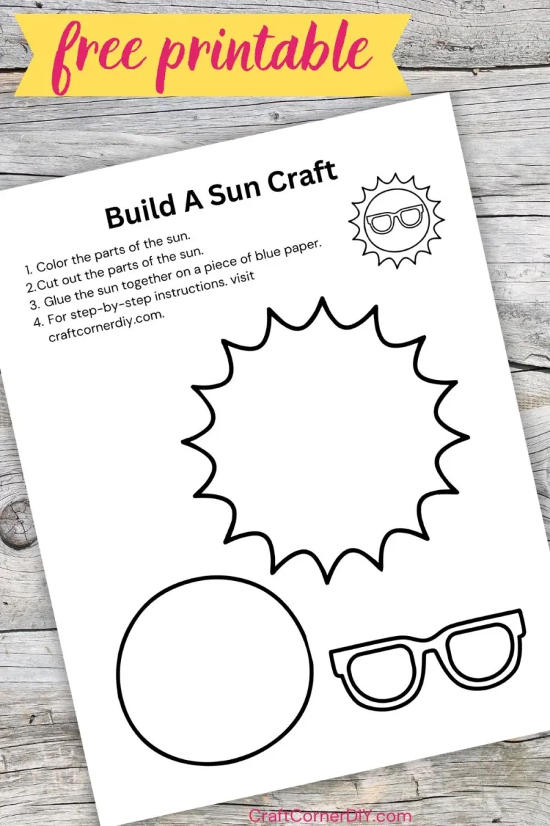 Build A Sun Craft Free Printable Craft Corner DIY