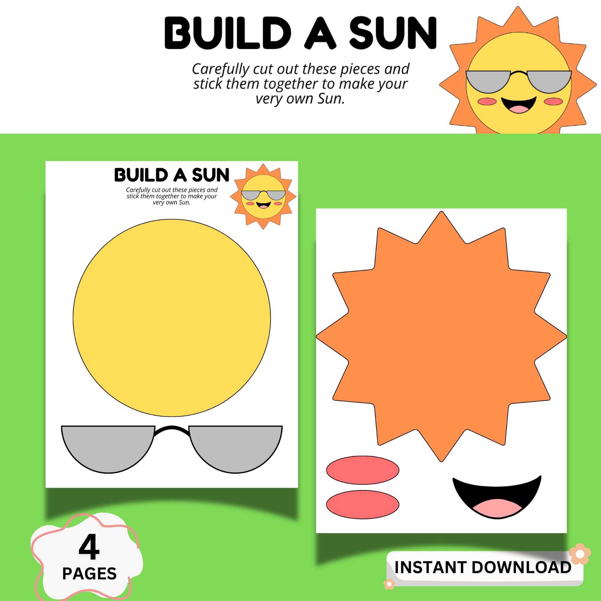 Build A Sun Craft Printable For Kids Summer Cut And Paste Activity Preschool Coloring Worksheet DIY Kids Craft PDF Homestead How To Build A Sun Craft Printable For Kids Summer Cut And Paste Activity Preschool Coloring Worksheet DIY Kids Craft PDF Homestead How To