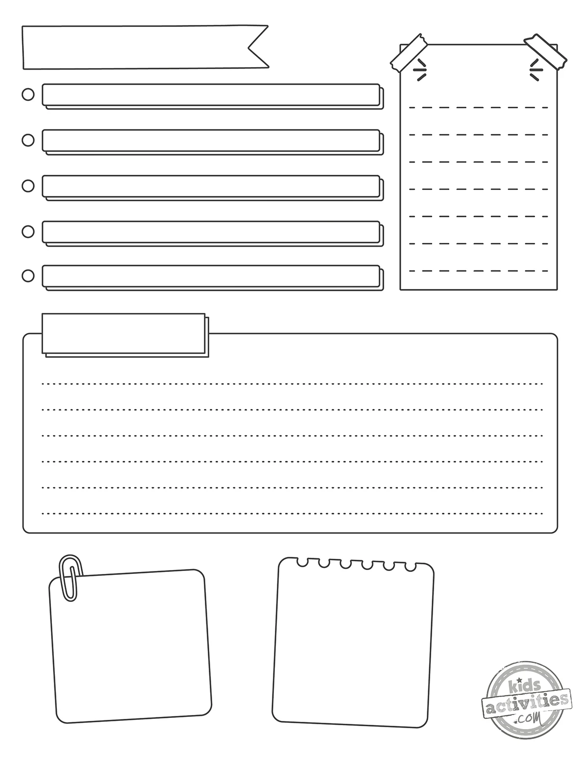 Bullet Journal Printable Kids Activities Blog