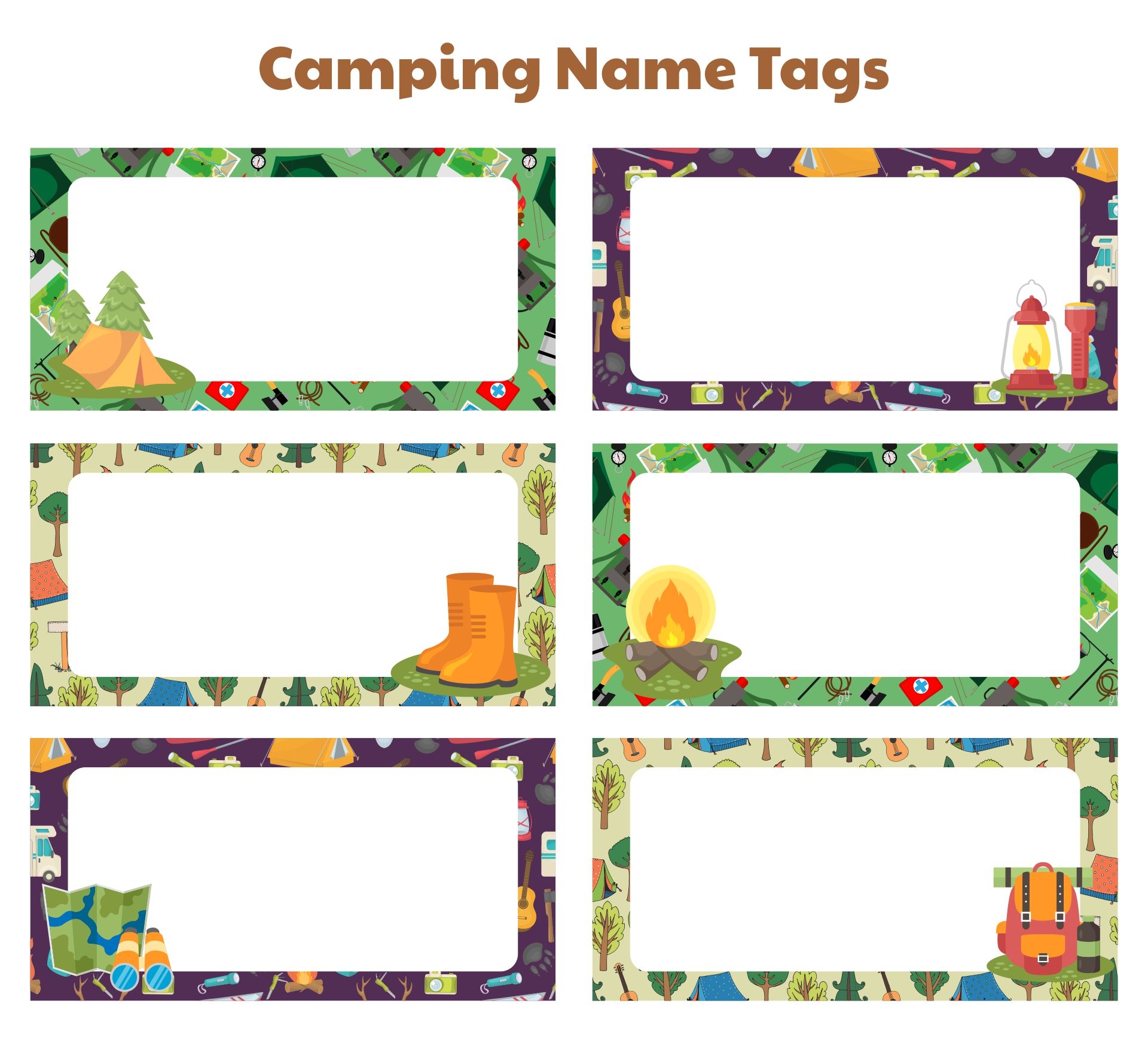 Camping Kindergarten Name Tags 12 Free PDF Printables Printablee