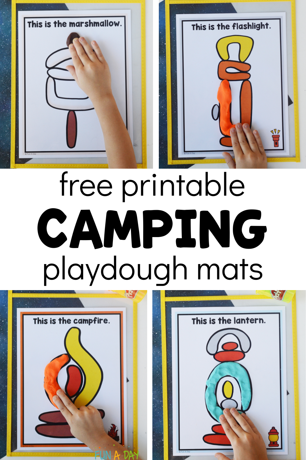 Camping Playdough Mats Free Printable Fun A Day