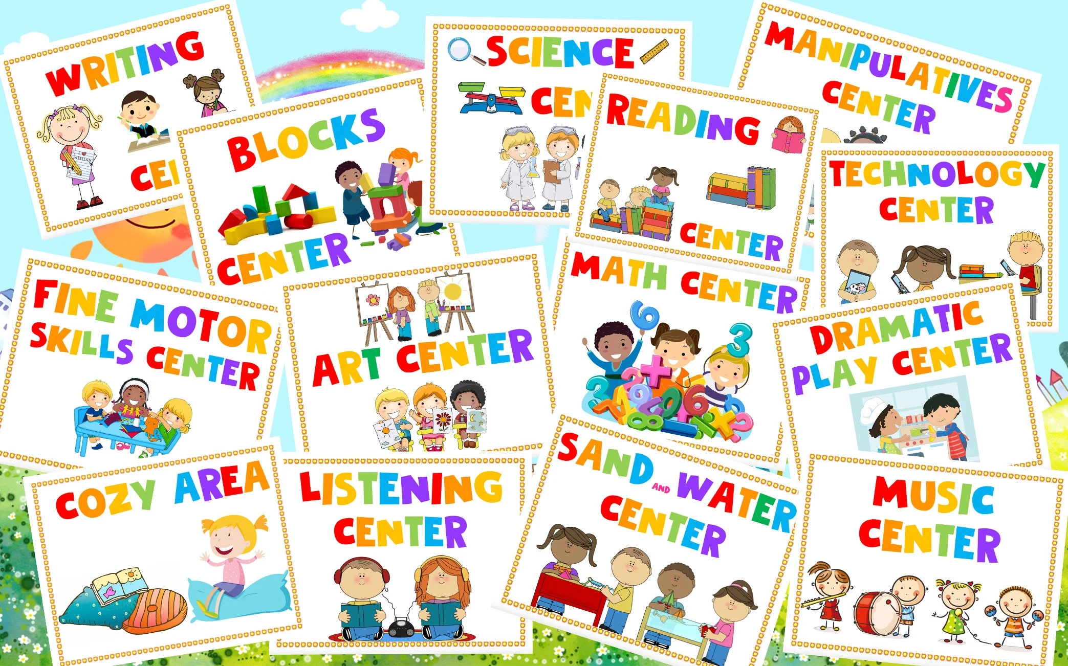 CENTER SIGNS For Pre k And Kindergarten Daycare Center Digital Download 14 Centers PDF File Etsy