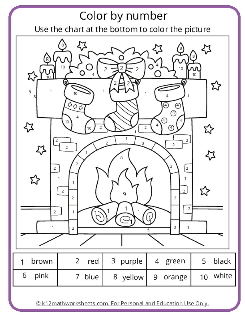 Christmas Color By Number Pages Christmas Color By Number Pages