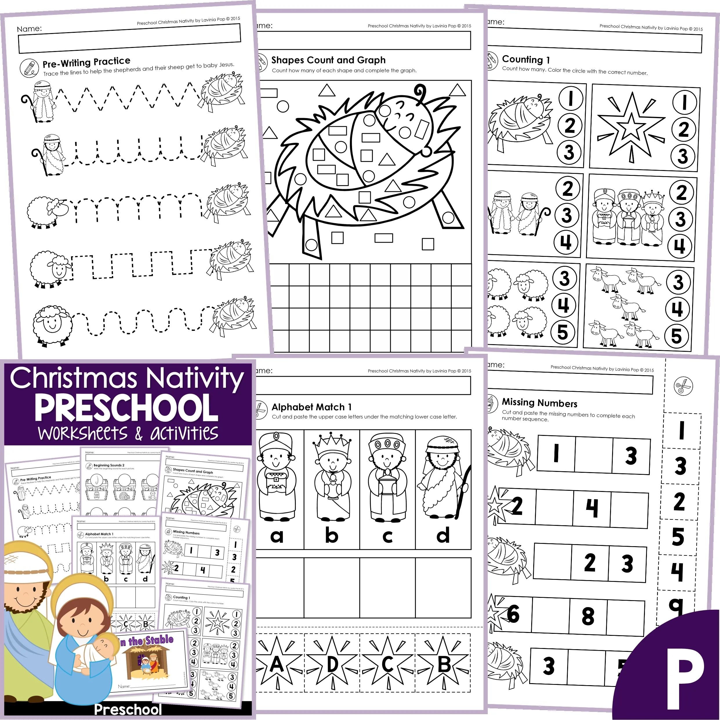 Christmas Nativity Preschool Worksheets And Activities No Prep Christmas Nativity Preschool Worksheets And Activities No Prep