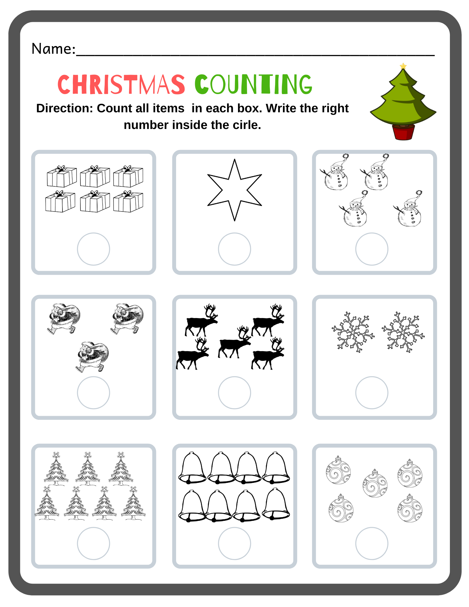 Christmas Preschool Math Activity Made By Teachers