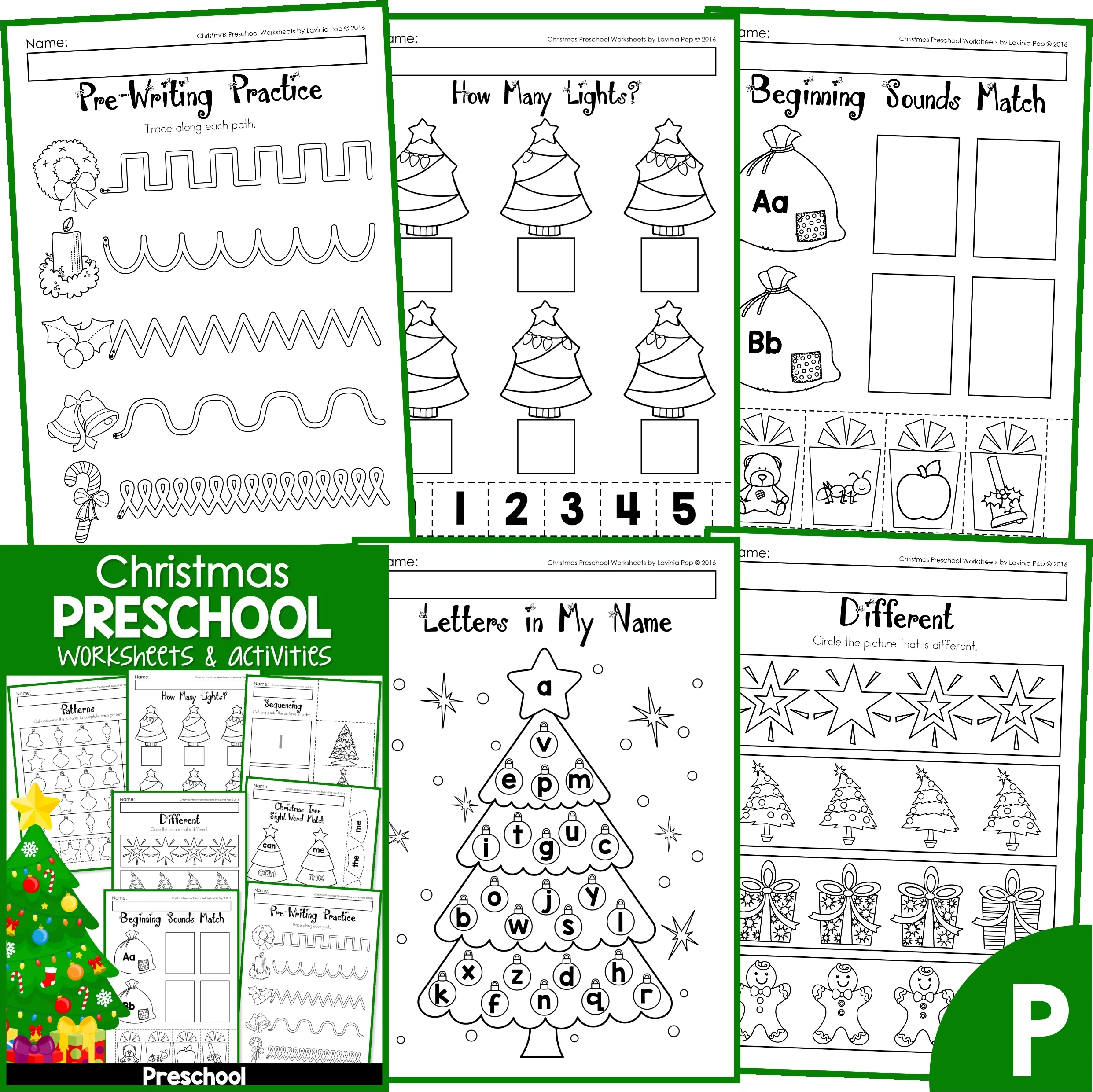 Christmas Worksheets For Preschool No Prep In My World