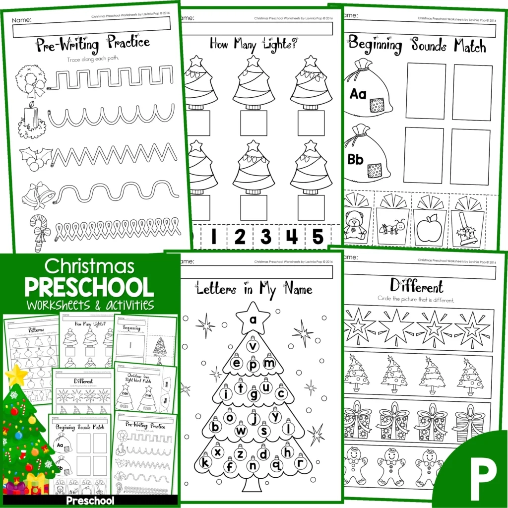 Christmas Worksheets For Preschool No Prep In My World