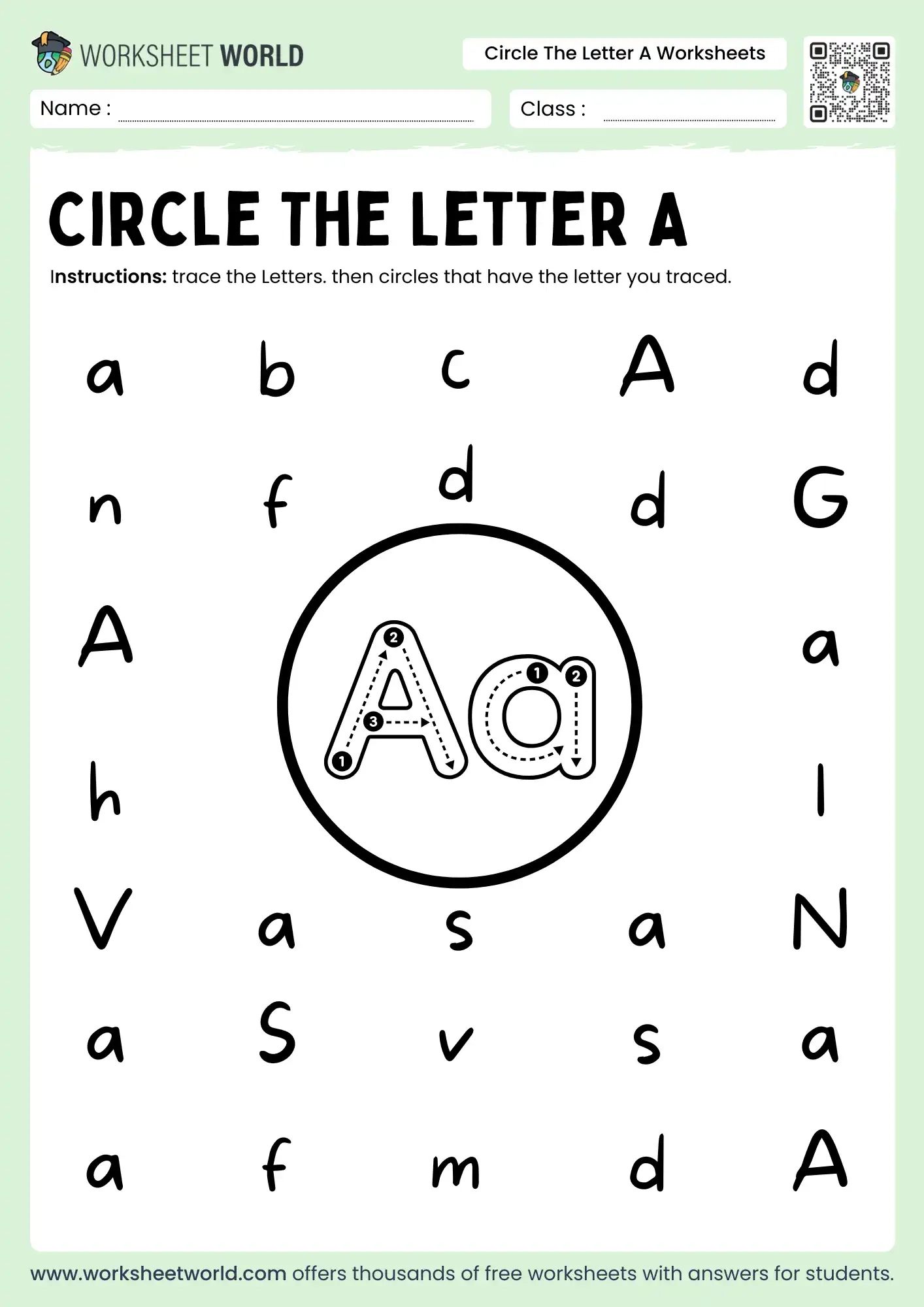 Circle The Letter A Worksheets Top Free Printable Activities For Preschool And Kindergarten Worksheet World Circle The Letter A Worksheets Top Free Printable Activities For Preschool And Kindergarten Worksheet World