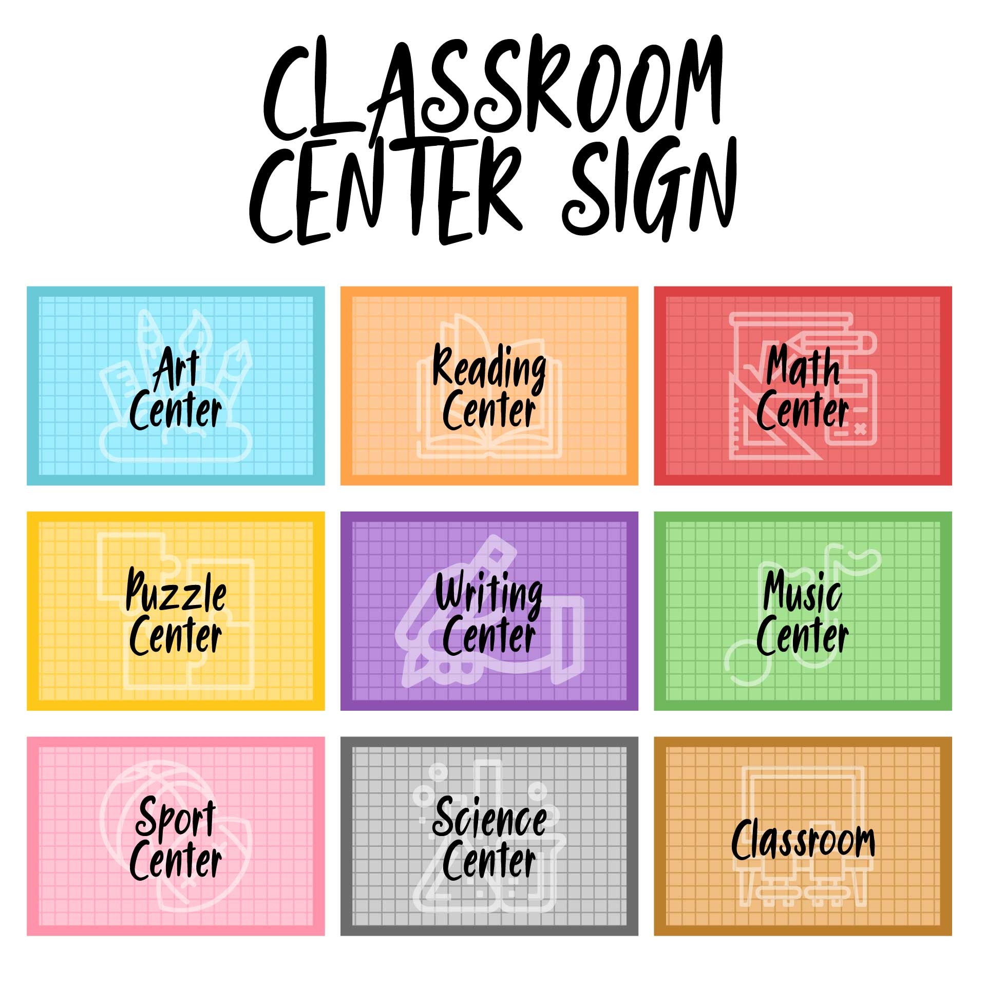 Classroom Center Signs 10 Free PDF Printables Printablee