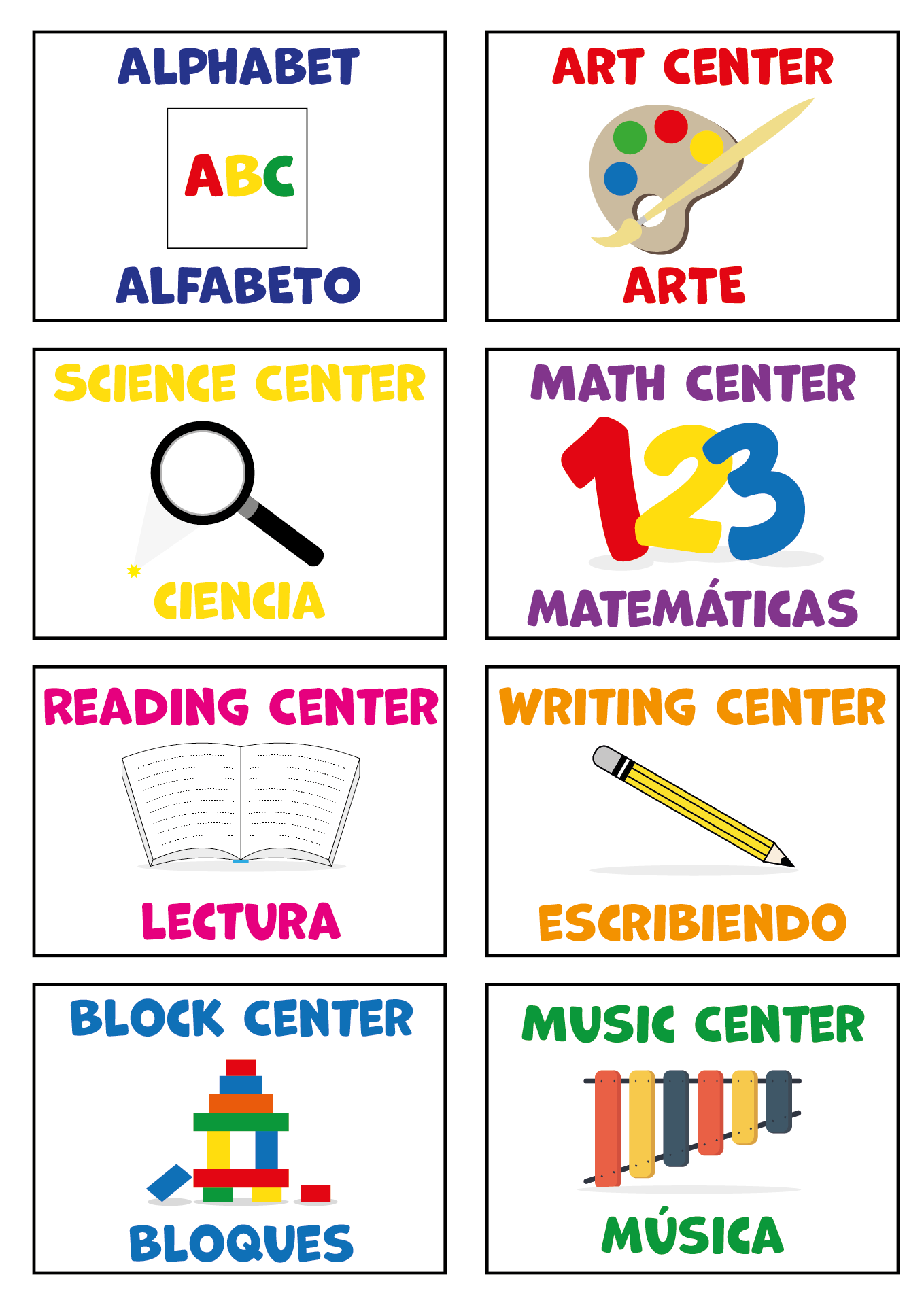 Classroom Center Signs 10 Free PDF Printables Printablee