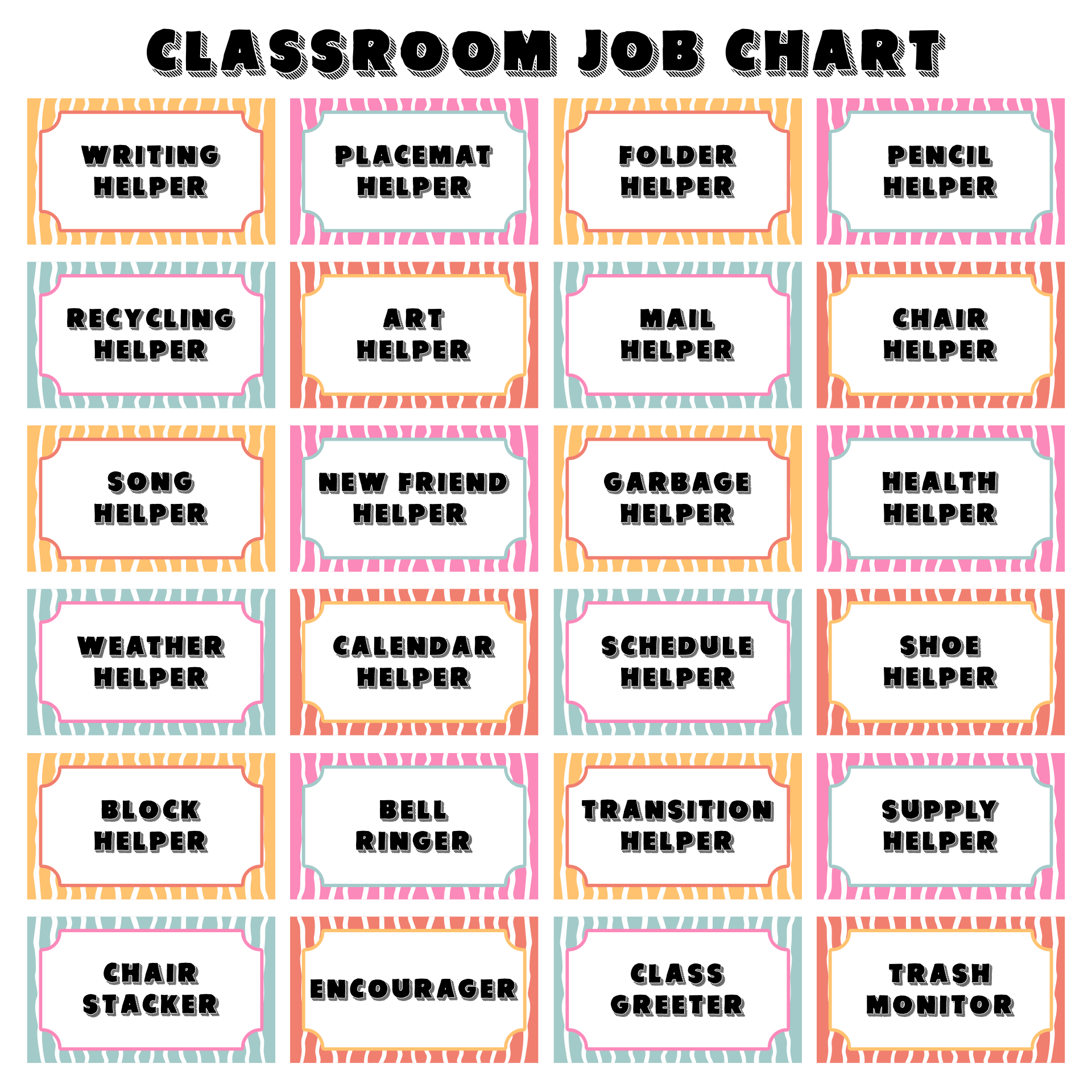 Classroom Helper Signs 6 Free PDF Printables Printablee Classroom Helper Signs 6 Free PDF Printables Printablee