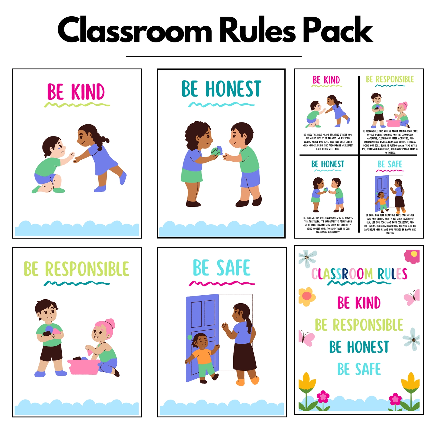Classroom Rules Pack Preschool Vibes