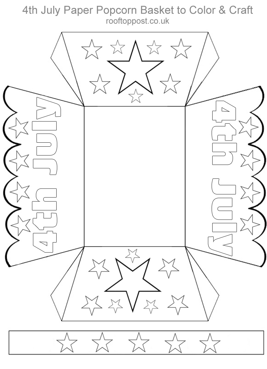 Color And Craft 4th July Paper Basket Rooftop Post Printables Color And Craft 4th July Paper Basket Rooftop Post Printables