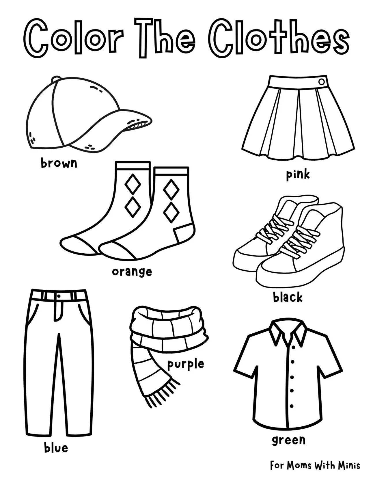 Color The Clothes Worksheet
