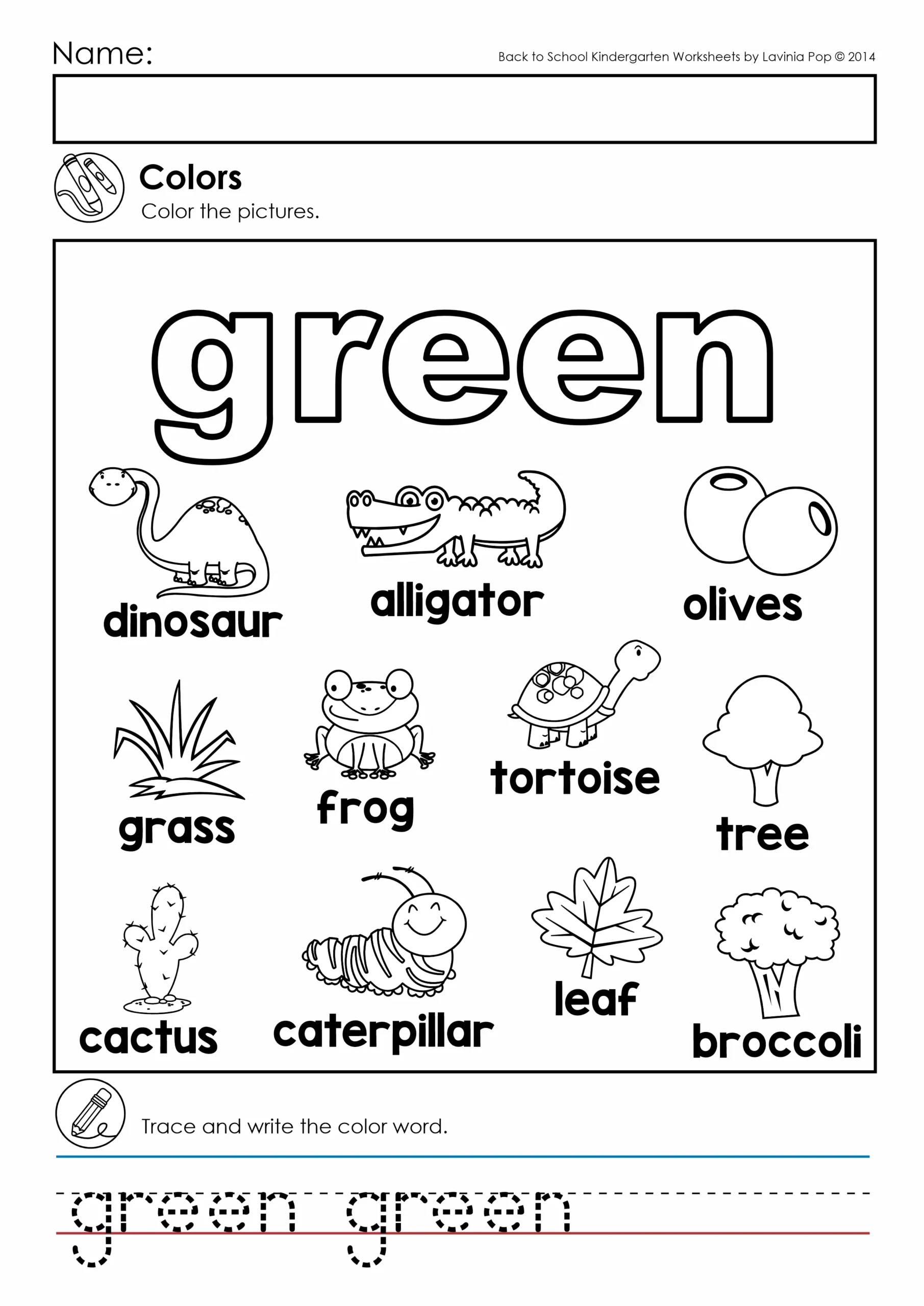 Colors Coloring Pages For Kindergarten