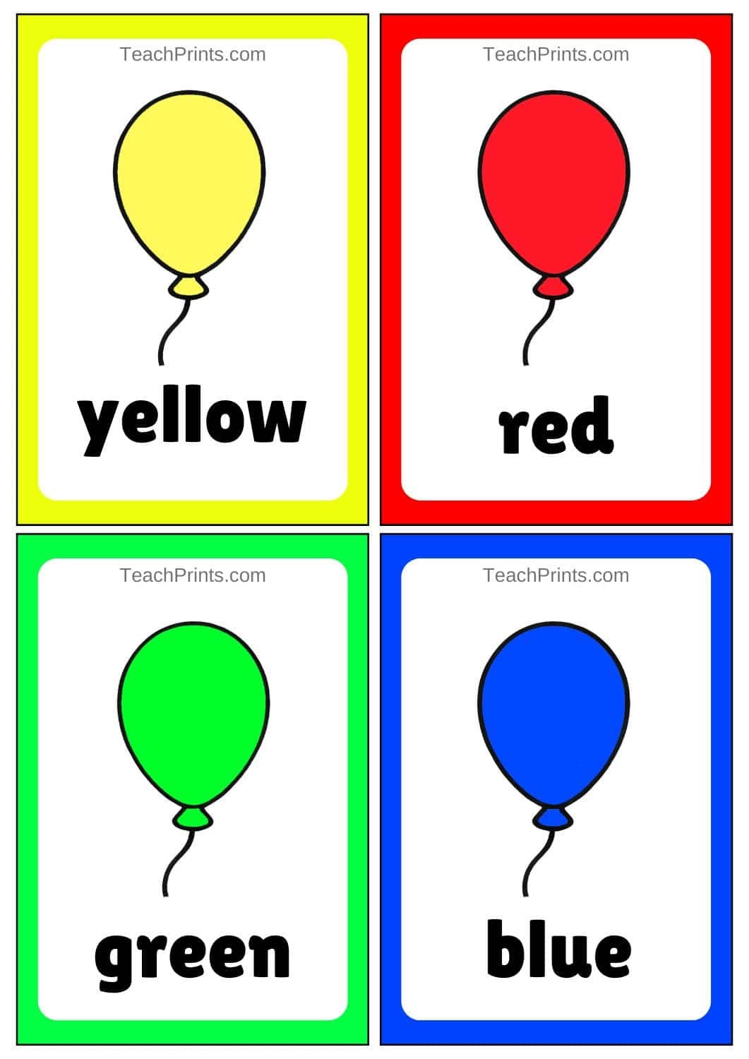 Colors Flashcards Free And Printable Teach Prints