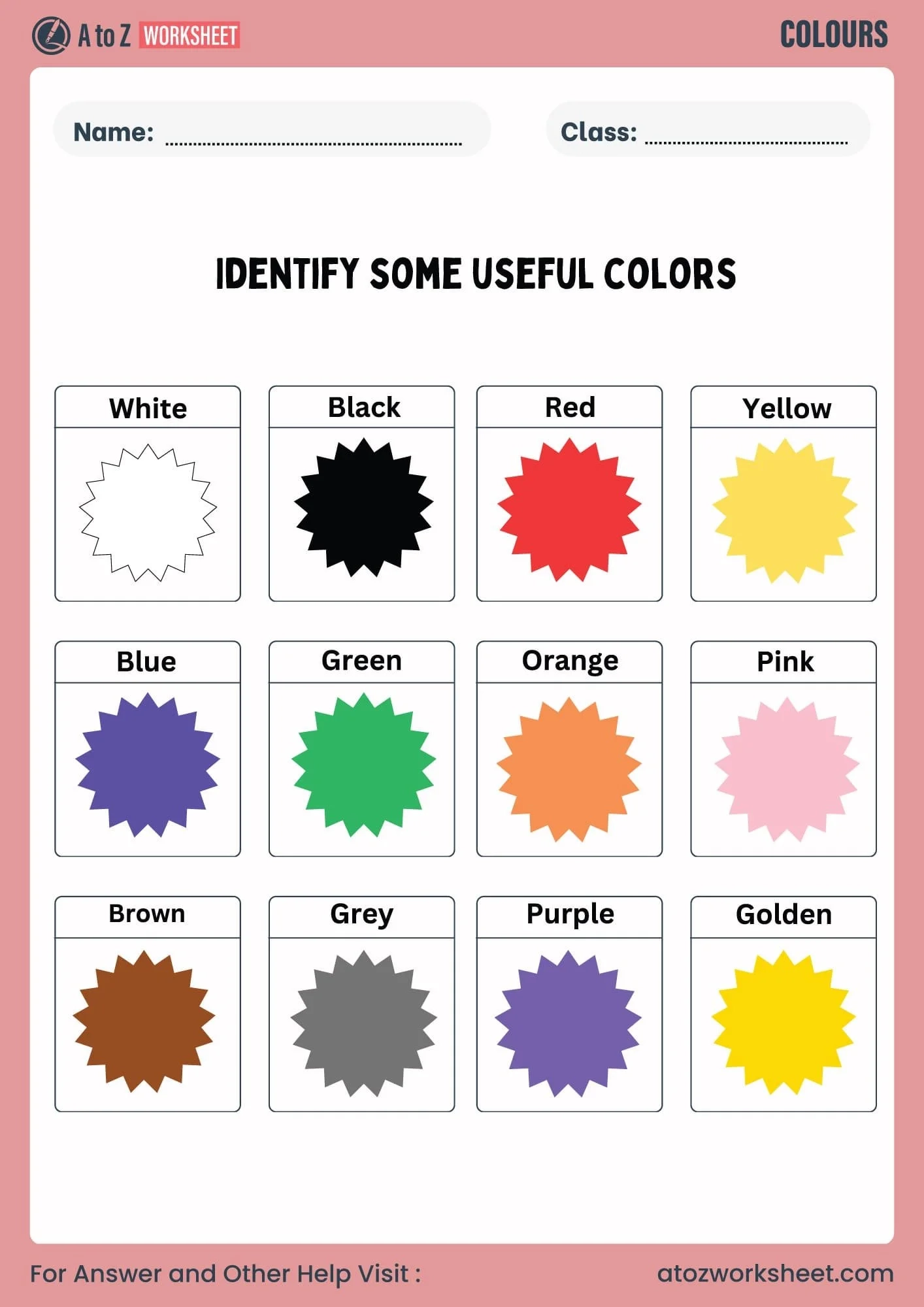 Colors Worksheet For Nursery And Kindergarten Free Printable PDF For Kids A To Z Worksheet