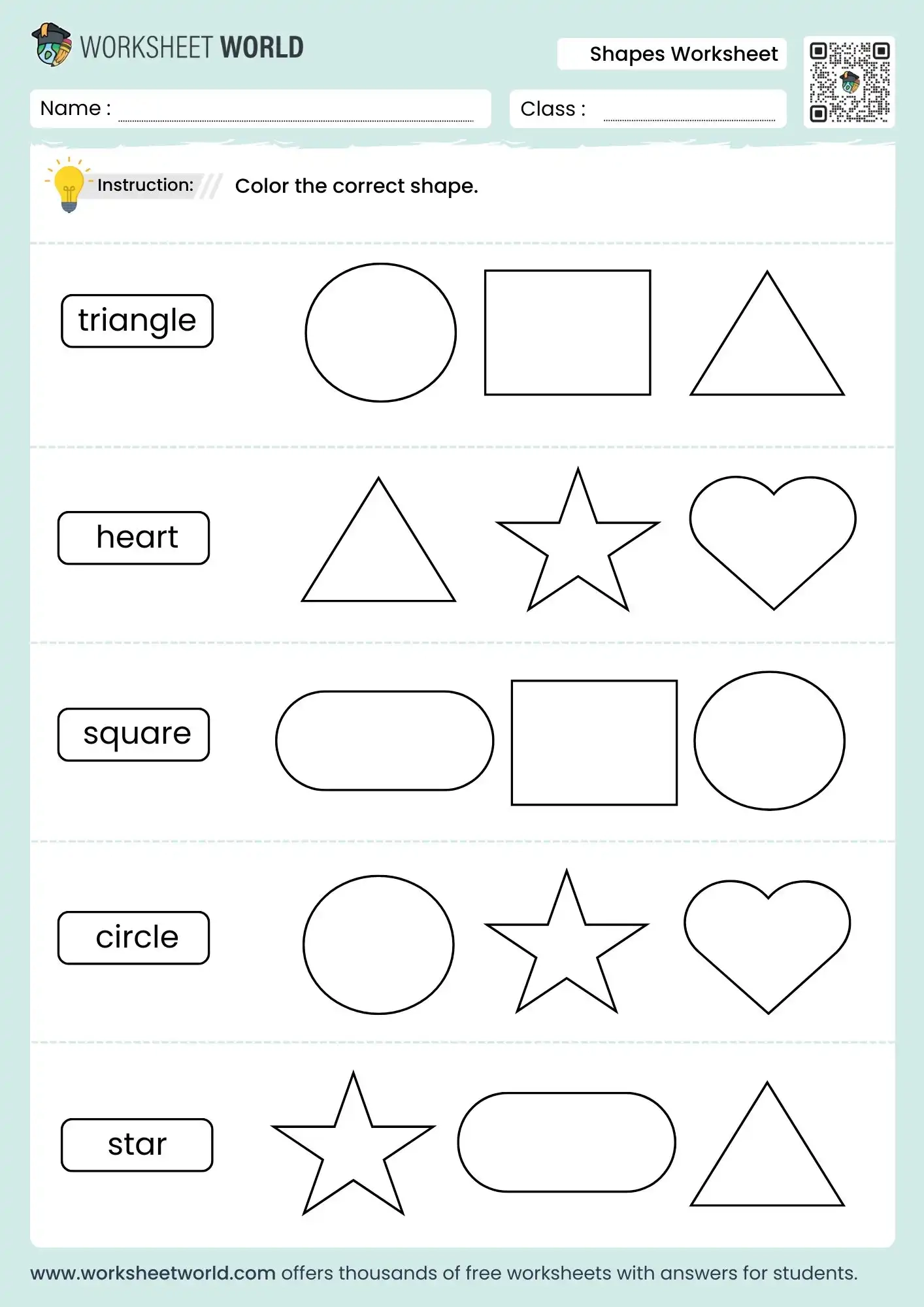 Colours And Shapes Worksheet For Preschool And Kindergarten Worksheet World Colours And Shapes Worksheet For Preschool And Kindergarten Worksheet World