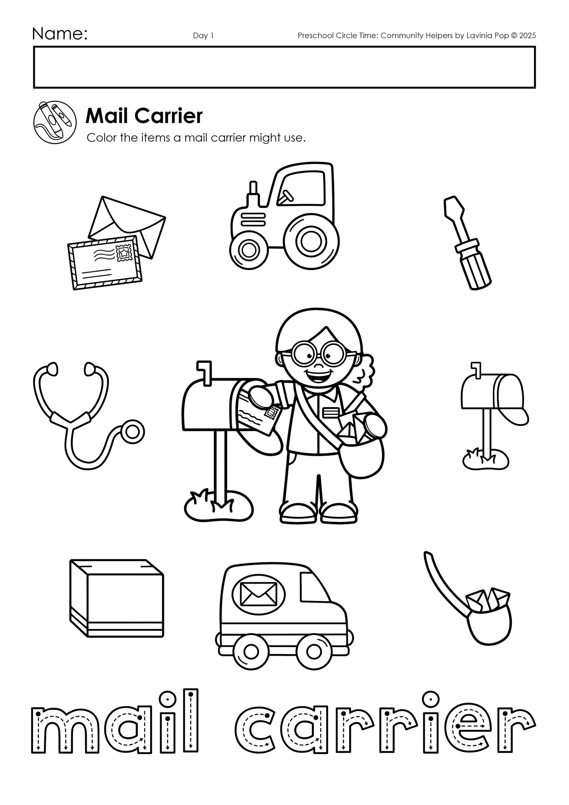 Community Helpers Preschool Circle Time Plan