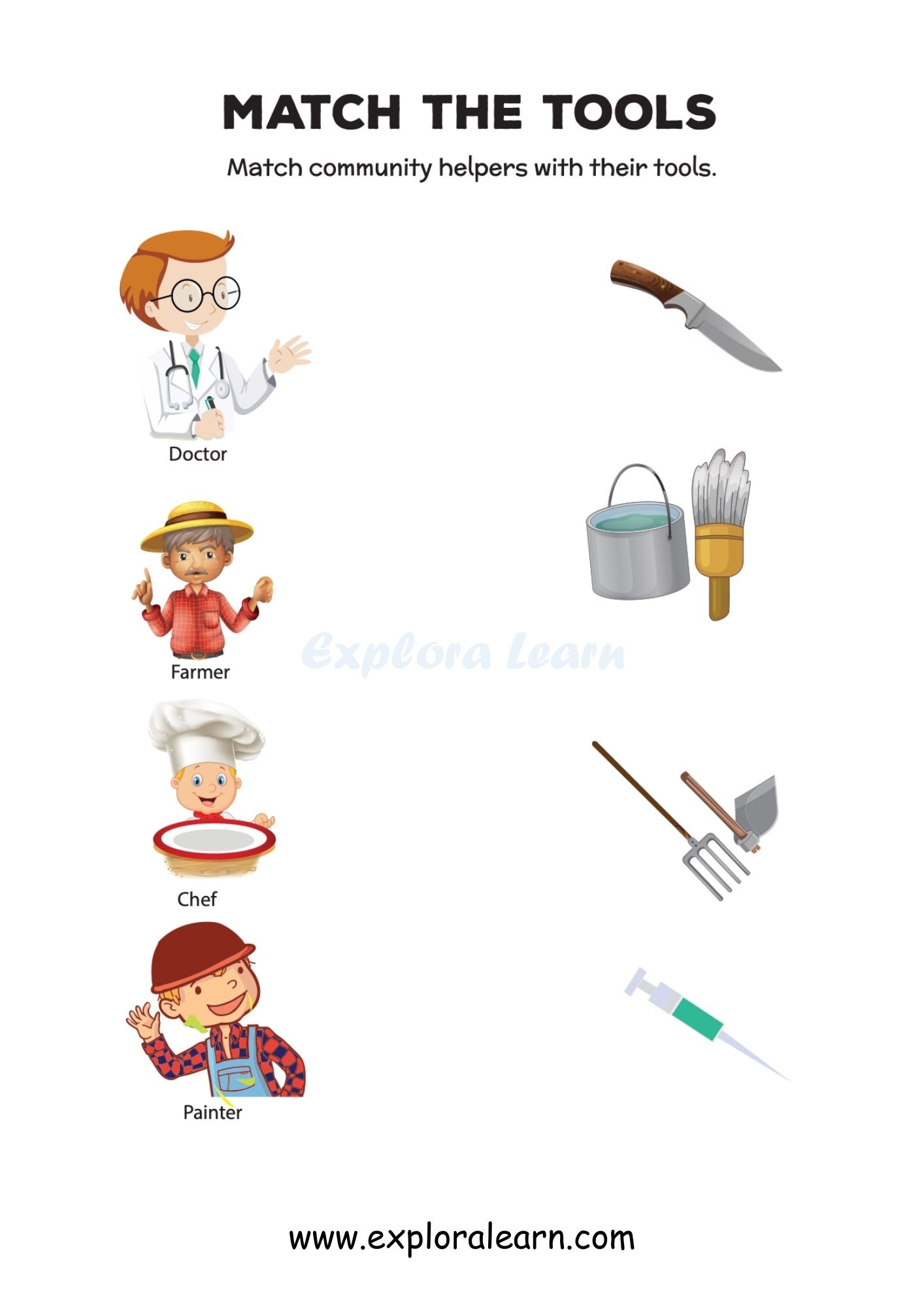 Community Helpers Printables Worksheets For Preschool And Kindergarten 2 To 6 Years Kids
