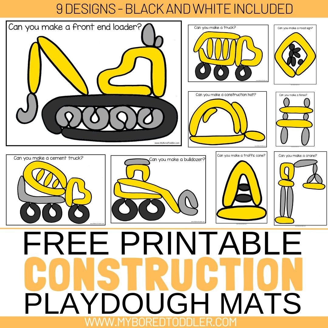 Construction Playdough Mats For Toddlers FREE PRINTABLE My Bored Toddler Construction Playdough Mats For Toddlers FREE PRINTABLE My Bored Toddler