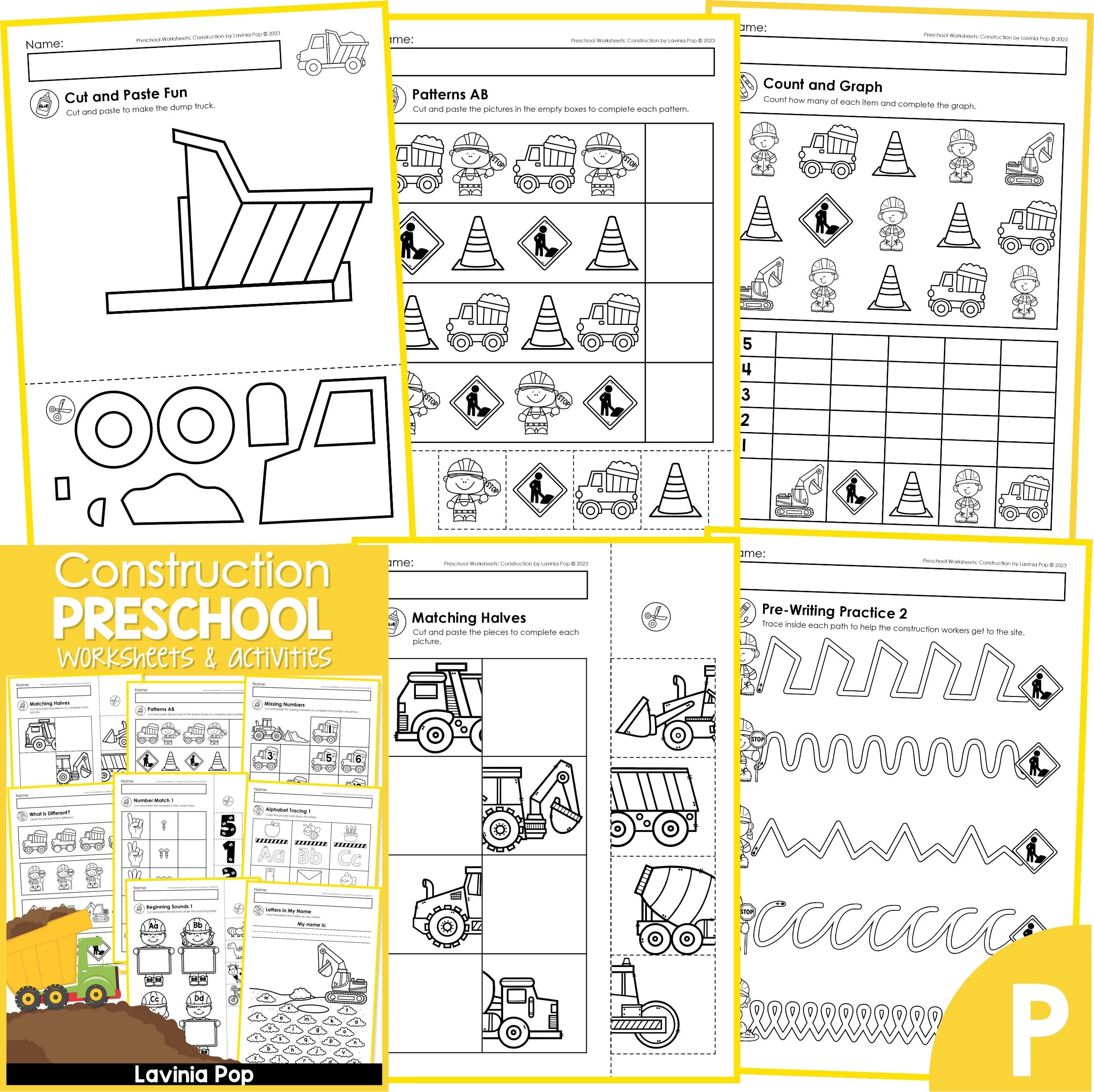 Construction Preschool Worksheets And Activities No Prep