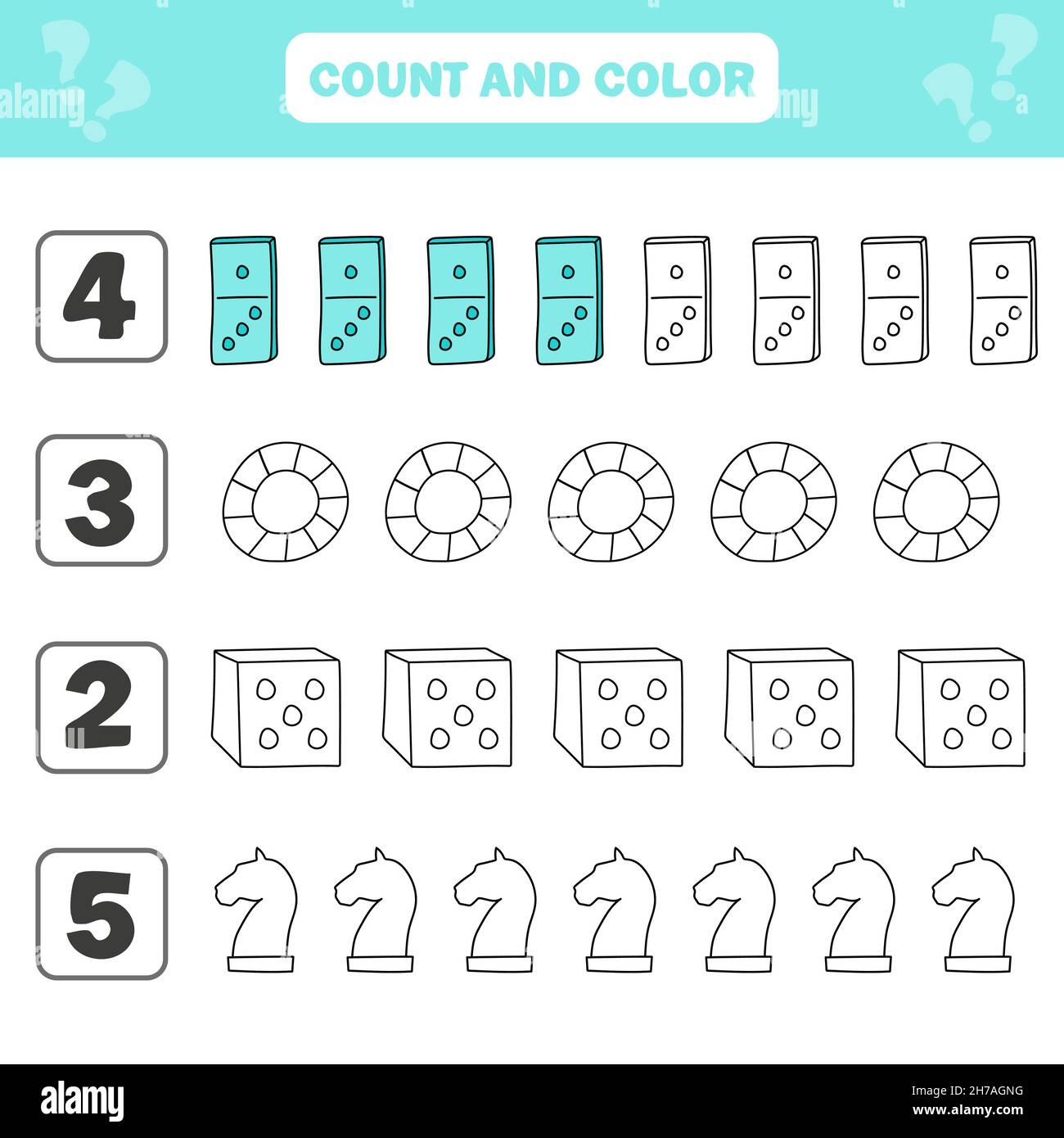 Count And Color Game For Preschool Children Items Of Board Games Worksheet For The Development Of Mathematical Abilities Coloring Book For Kids Stock Vector Image Art Alamy Count And Color Game For Preschool Children Items Of Board Games Worksheet For The Development Of Mathematical Abilities Coloring Book For Kids Stock Vector Image Art Alamy