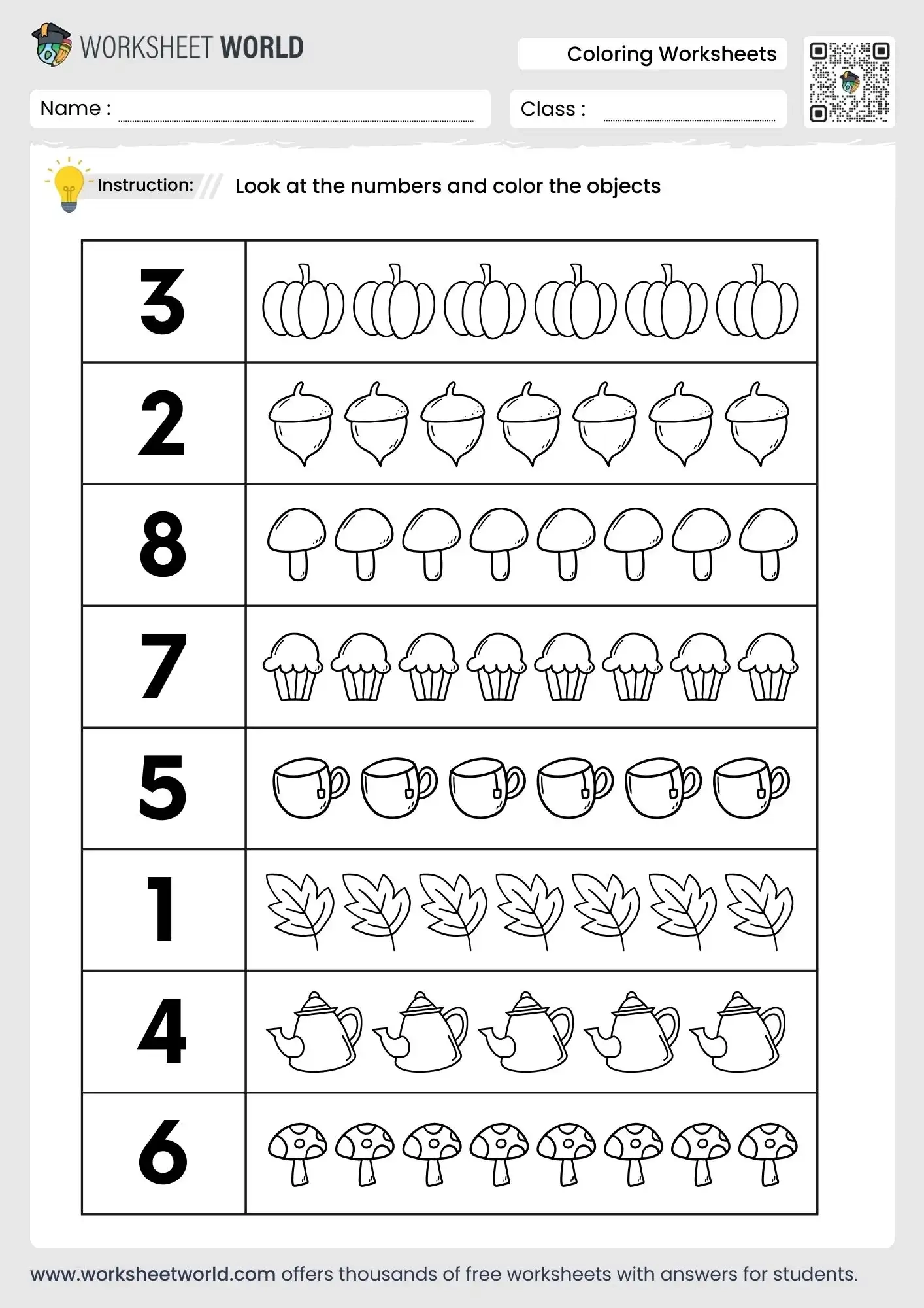 Count And Color Worksheets For Kindergarten And Nursery Worksheet World Count And Color Worksheets For Kindergarten And Nursery Worksheet World