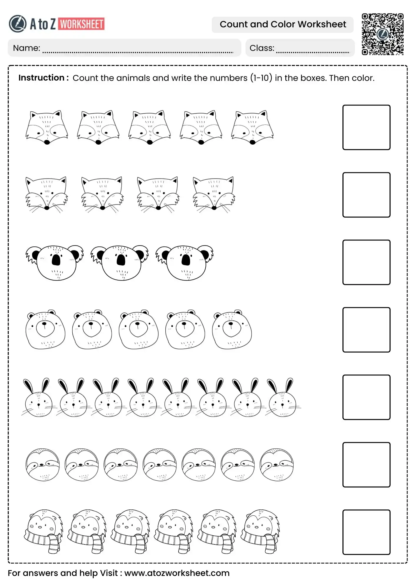 Count And Color Worksheets Free Printable PDF Pages A To Z Worksheet Count And Color Worksheets Free Printable PDF Pages A To Z Worksheet
