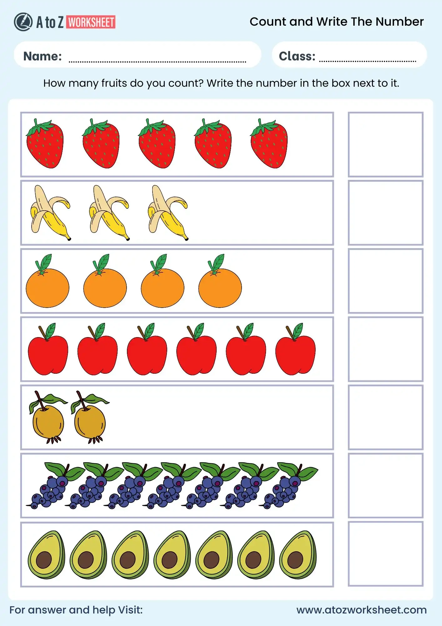 Count And Write The Number Worksheets A To Z Worksheet