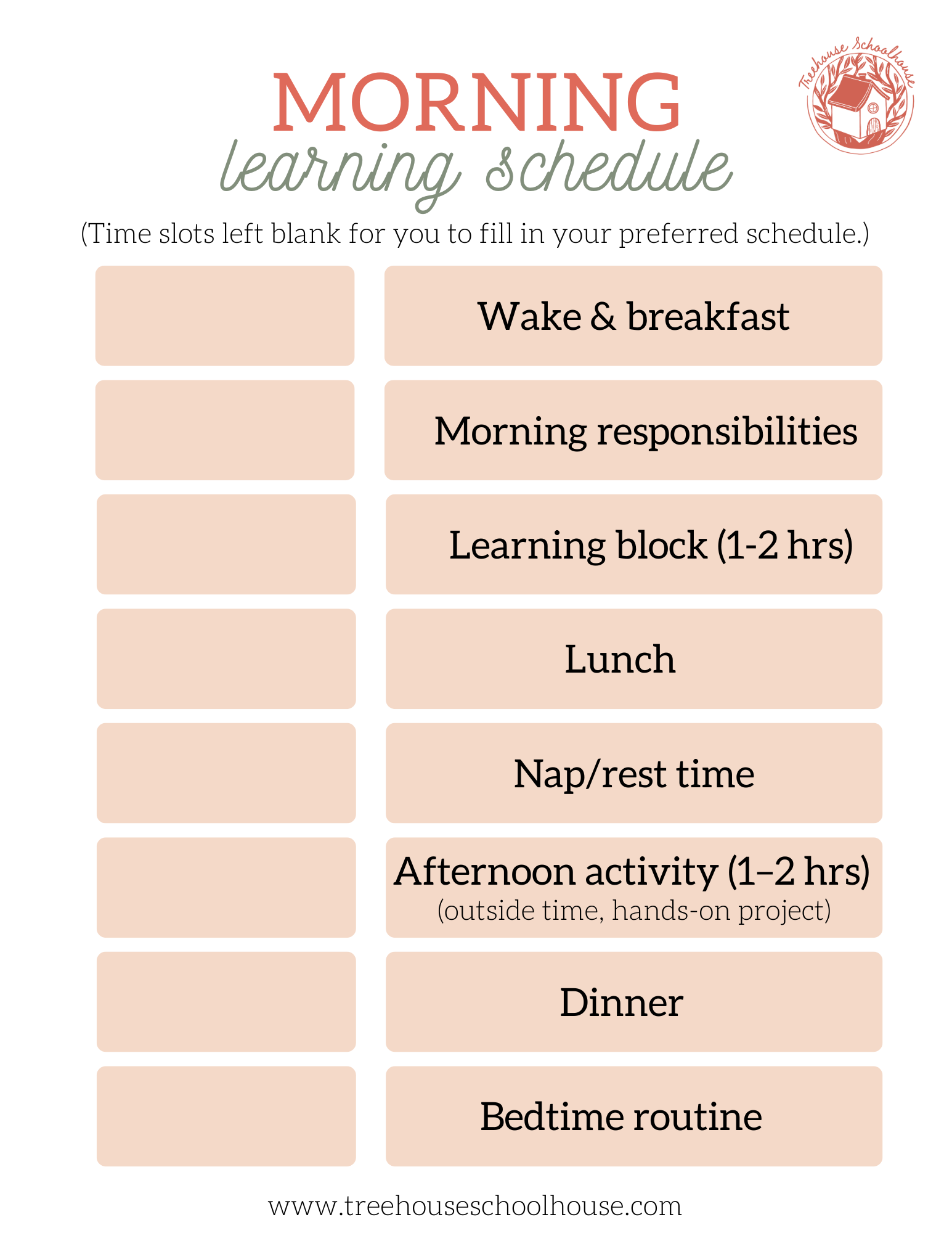 Creating A Daily Preschool Schedule Quiz And Schedule PDF Treehouse Schoolhouse Blog Home Education Motherhood Homemaking