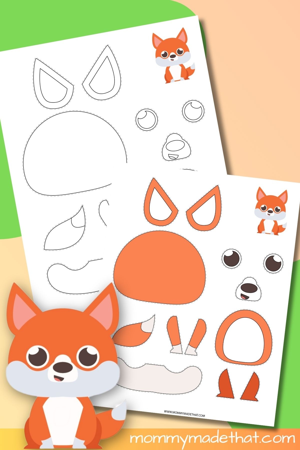 Cut And Paste Fox Craft Free Printable Cut And Paste Fox Craft Free Printable