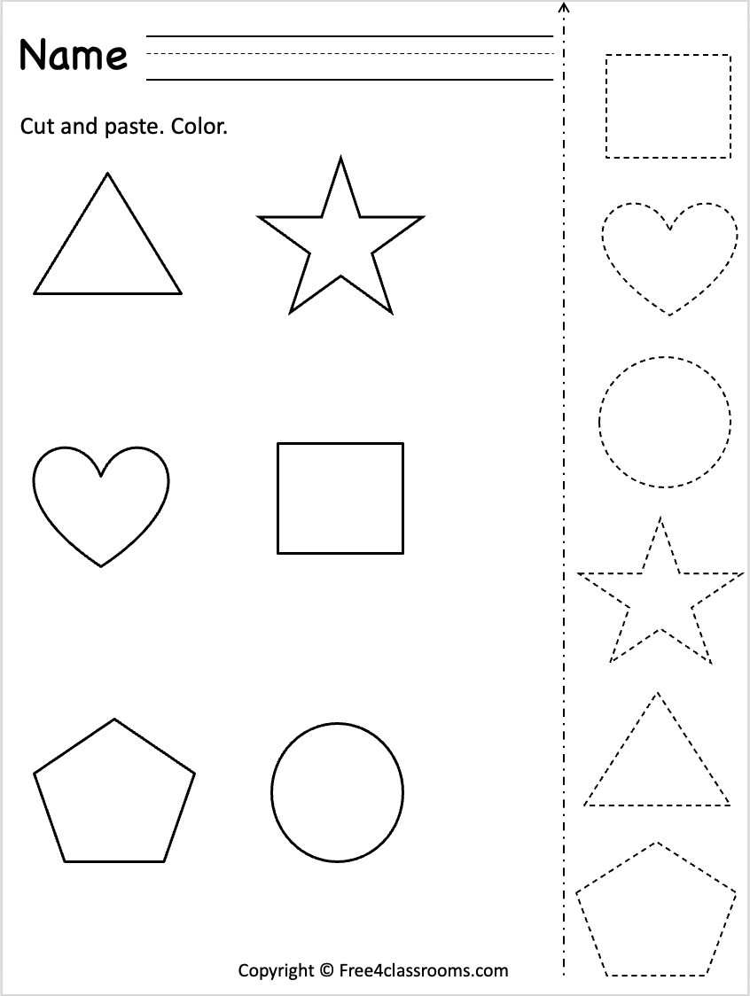 Cut And Paste Kindergarten Preschool Worksheets Worksheets Library